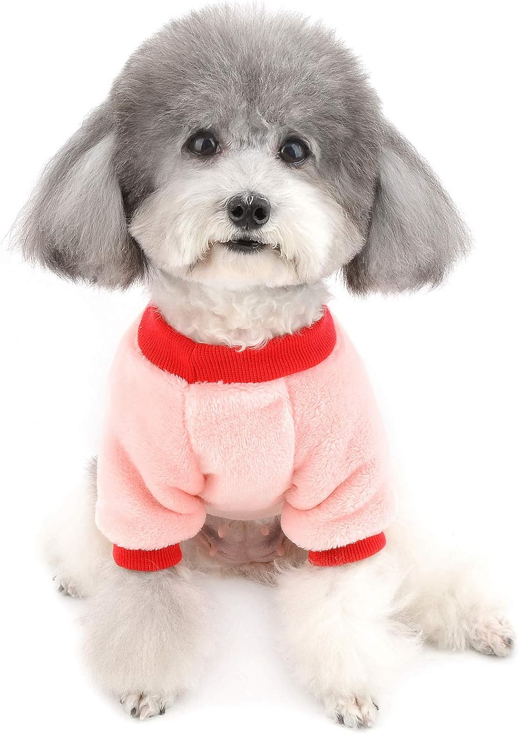 ZUNEA Small Dog Jumper Winter Warm Sweater Coat Fleece Puppy Clothes Cute Colorful Fruits Knitting Strawberry Pet Cats Jacket Coats Soft Pullover Apparel for Cold Weather Pink XL image number 2