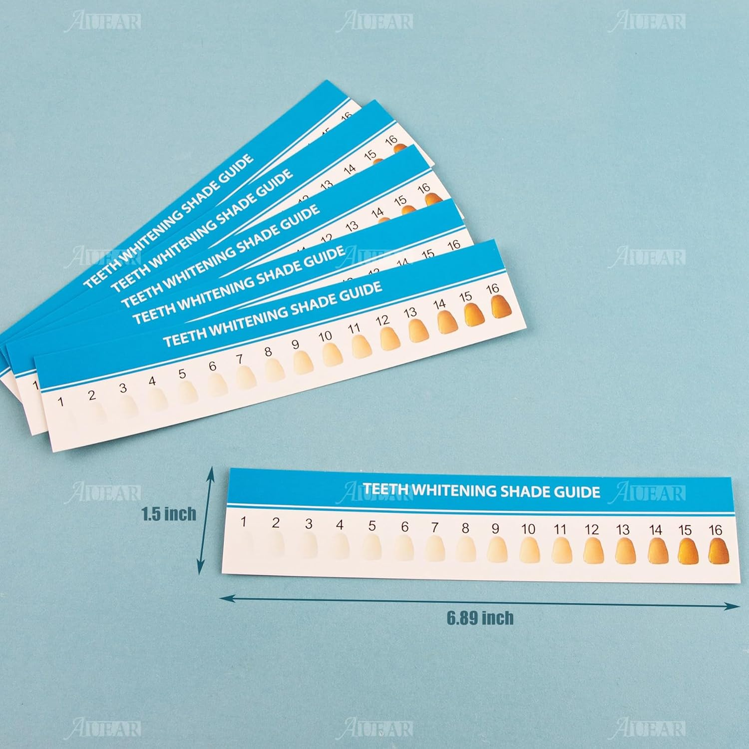 AUEAR, 20 Pack Teeth Shade Guide Teeth Whitening Shade Chart Tooth Color Cards White image number 5