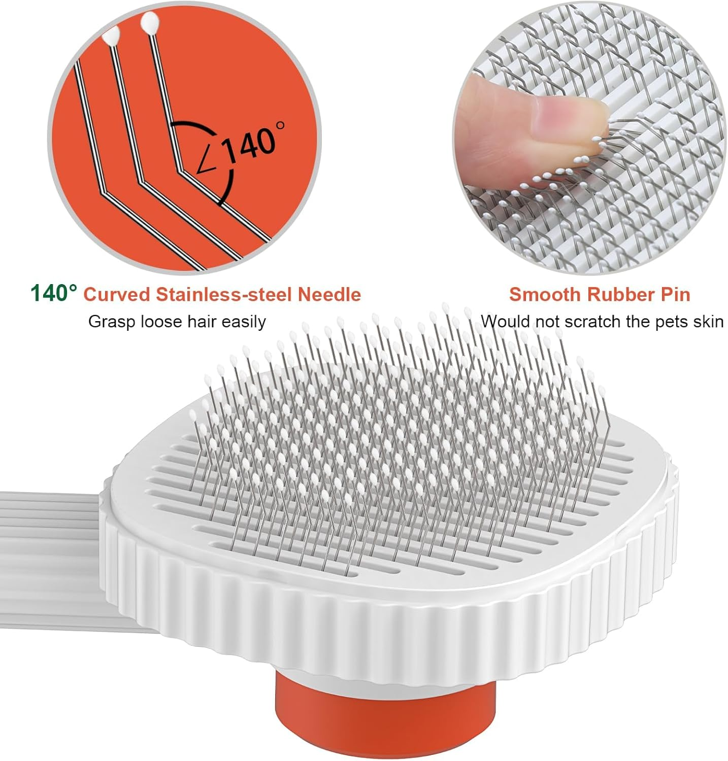 ACE2ACE Cat Dog Brush, Self Cleaning Slicker Brush for Shedding, Removes Loose Undercoat, Mats and Tangled Hair, Massage Grooming Comb for Long and Short Haired Pets,White