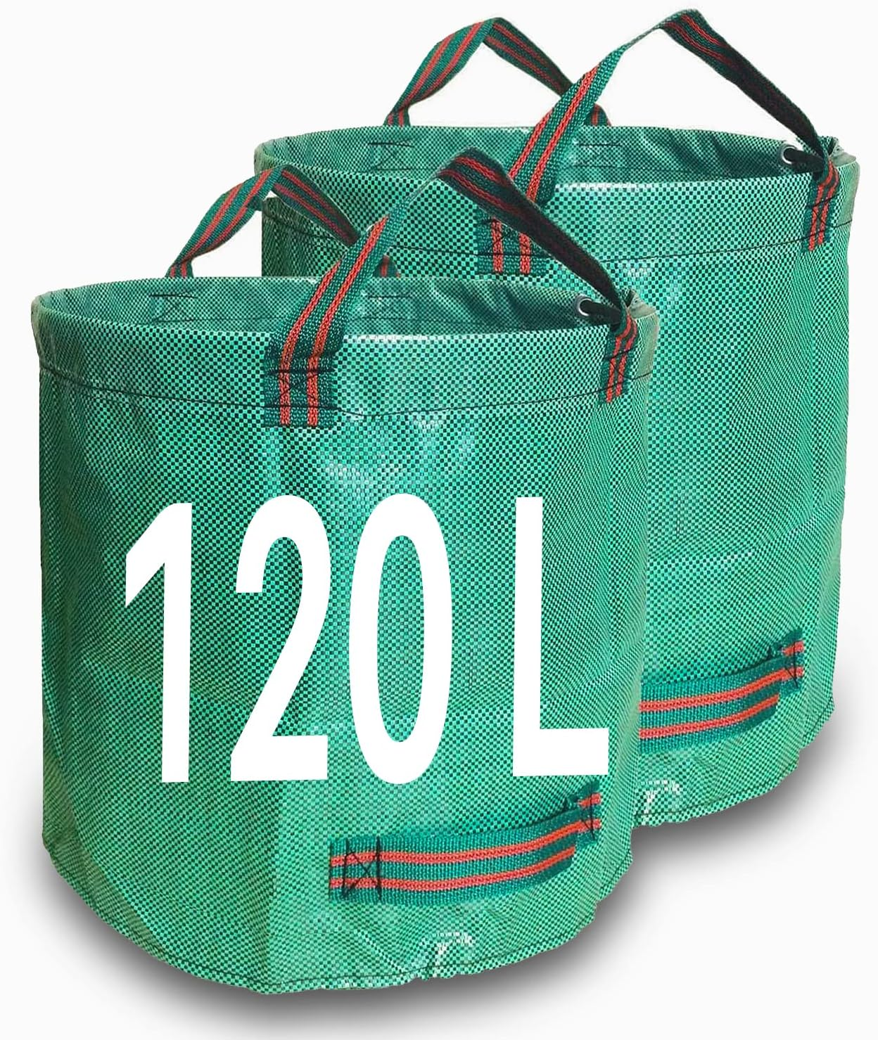 Dustpan Type Garden Waste Bag 200L X 2 Reusable Leaf Collector Heavy Duty Garden Sack Leaf Bag with Handles (Dustpan 200L)