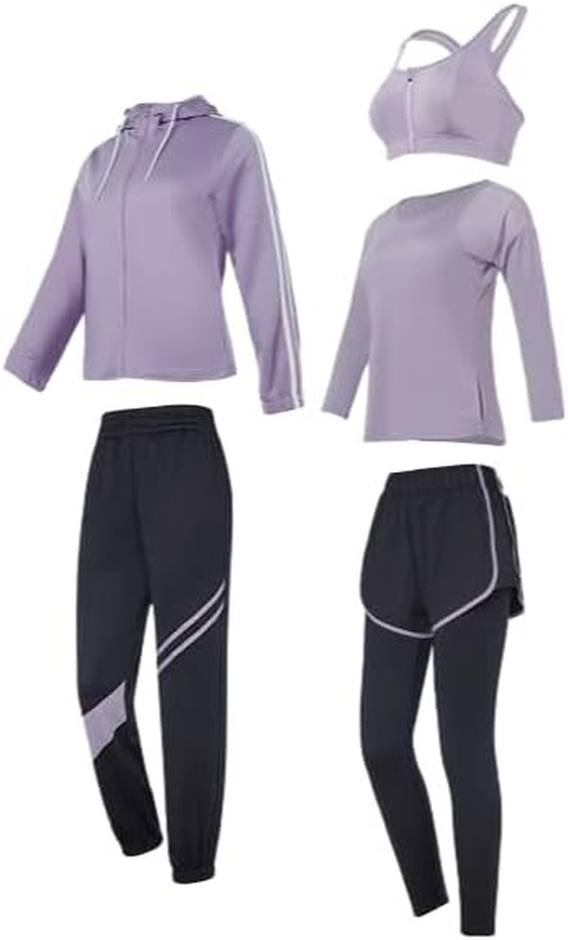Running Athletic Clothes Yoga Outfits Activewear Sportswear Fitness Women Jogging Tracksuits Suits Workout image number 4