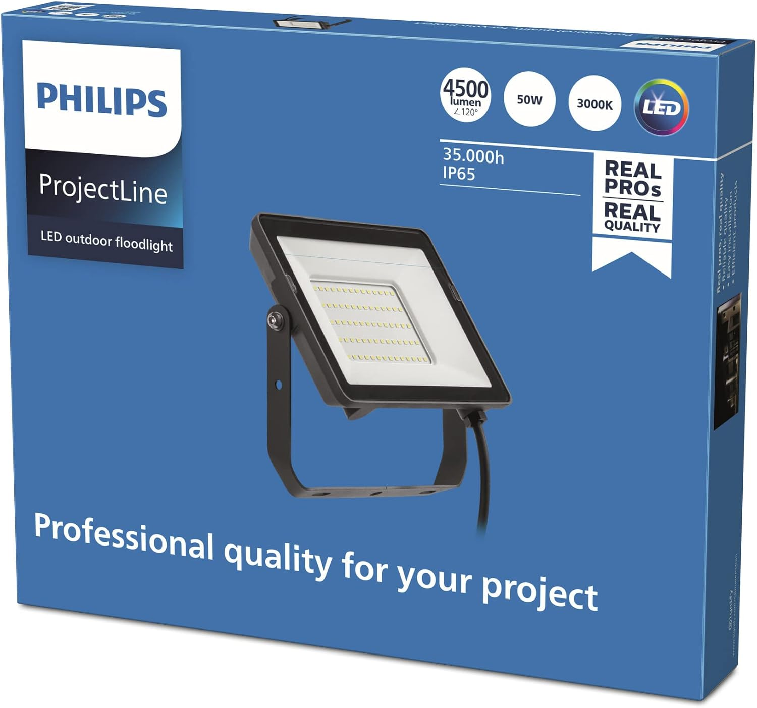 Philips Projectline LED Floodlight [50 Watts - 3000K White Light] for Outdoor Commercial Lighting image number 2