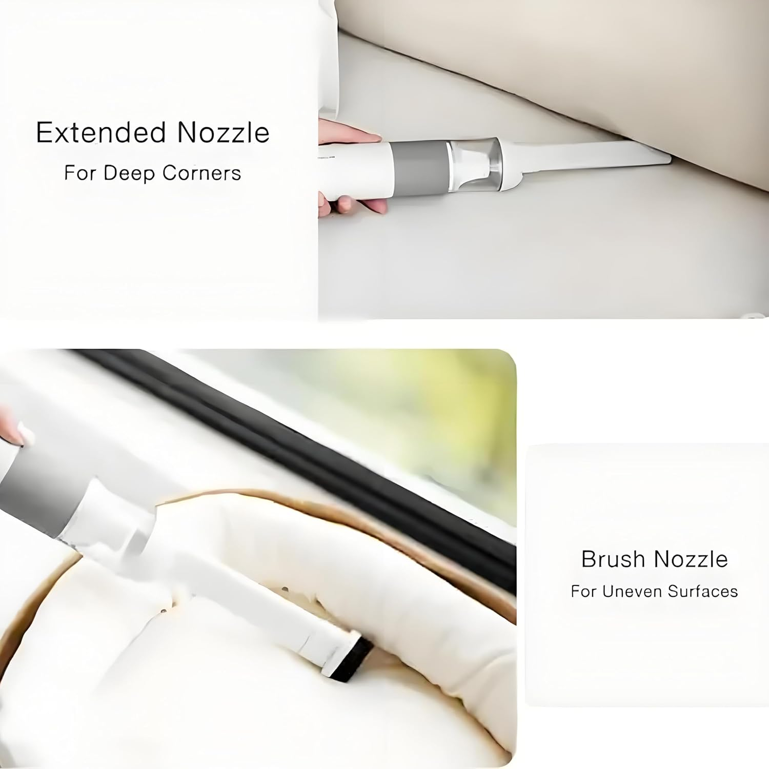 Car Vacuum Cleaner, Keyboard Cleaner,Cordless Handheld Vacuum, 3300Pa Suction Power, 120W Input, 1500Mah Rechargeable Battery, Portable Mini Vacuum for Car and Home, Available in White-Grey. image number 3