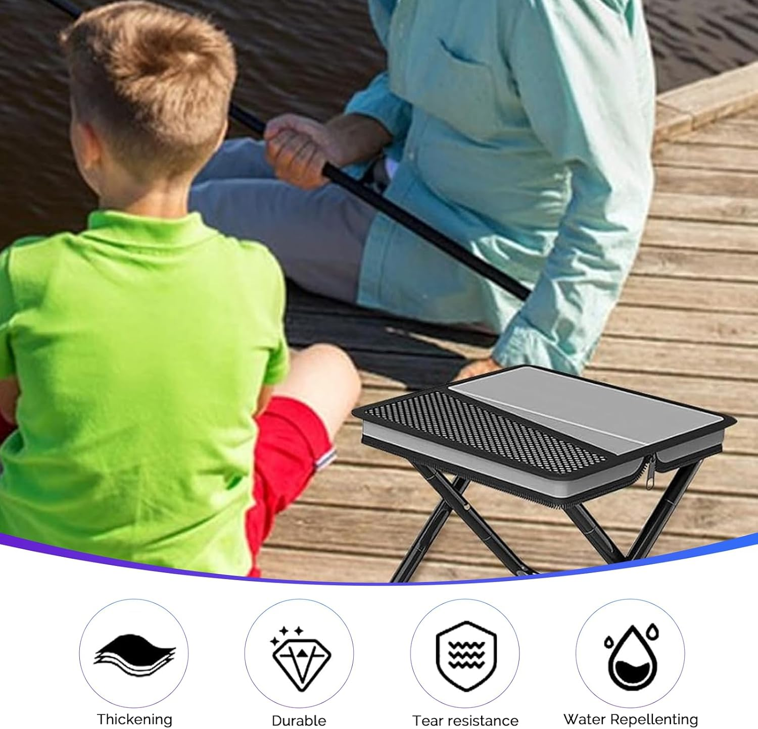 Ultralight Folding Camping Stool with Storage Bag &ndash; Portable Compact Travel Chair, Lightweight Handbag-Style Outdoor Seat for Hiking, Fishing, Beach, BBQ, Garden, and Camping &ndash; Grey image number 6