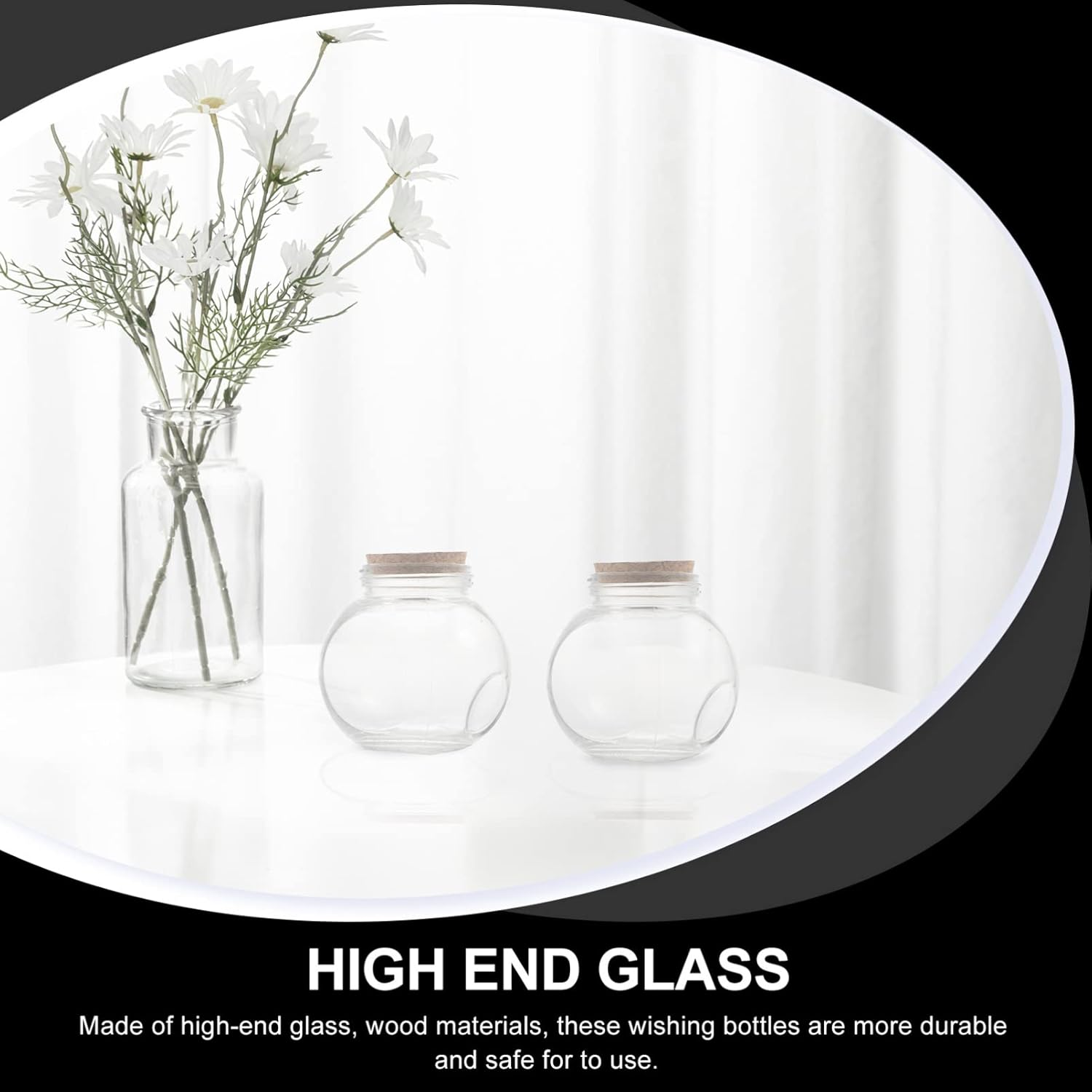 Wishing Glass Bottle Cork Diy Creative Glass Storage Jar for Home Decor and Lucky Charm Display image number 3