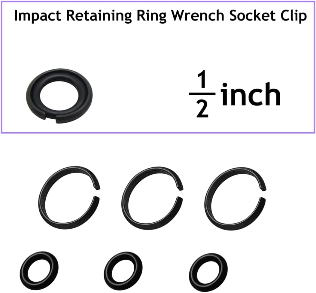 TALSWIF (12 Sets) 1/2" Impact Friction Ring Retaining Ring Clip with O-Ring for Mmilwwaukiiii Electric/Pneumatic Type Impact Wrench, Retainer Ring Anvil Install Tool Included image number 2