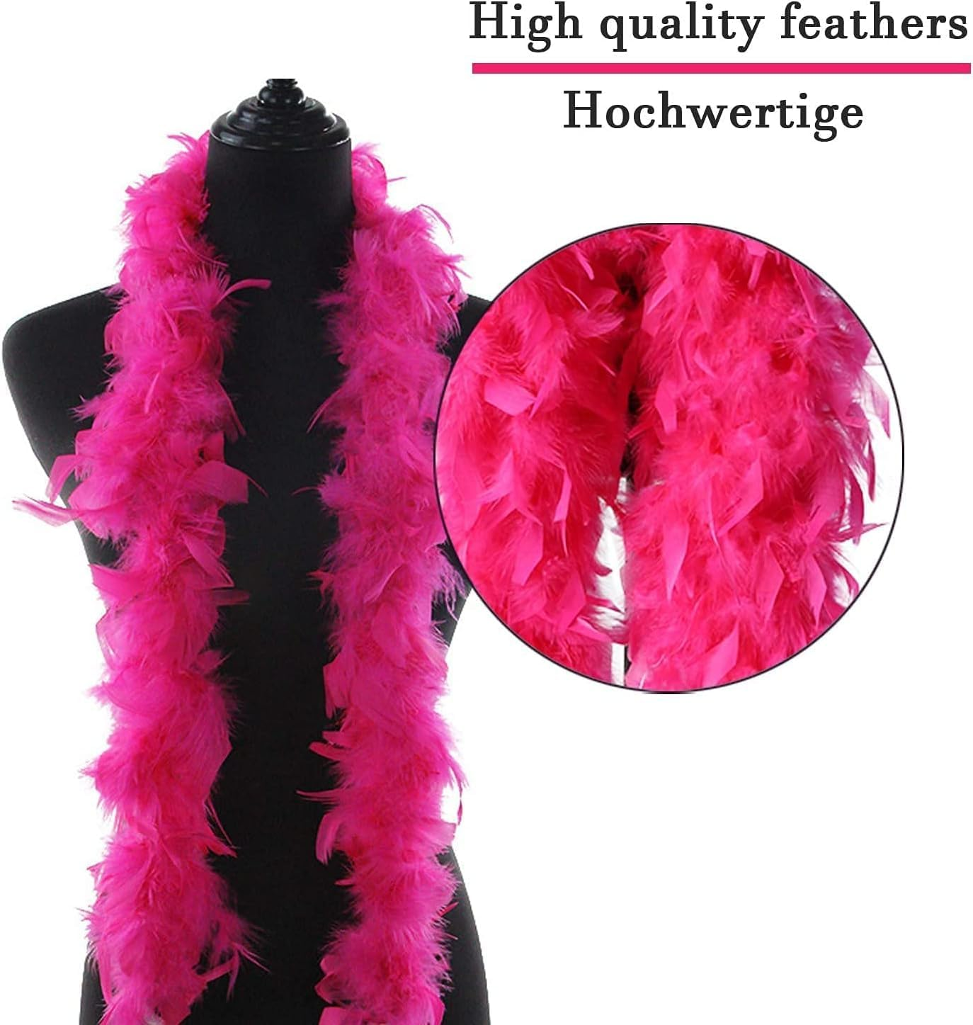 TRMFUSA 6 Pcs Multicolor Feather Boas for Crafts Party Supplies Girls Dress up Costume image number 2
