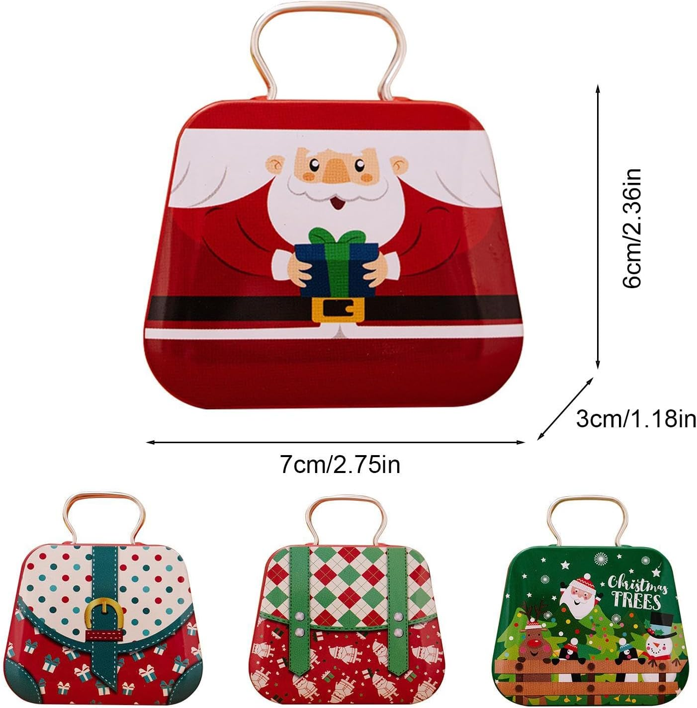 Empty Christmas Tins - Retro Tins Containers,Christmas Cookie Containers, Metal Nesting Containers, Food Storage Containers with Lids for Holiday image number 6