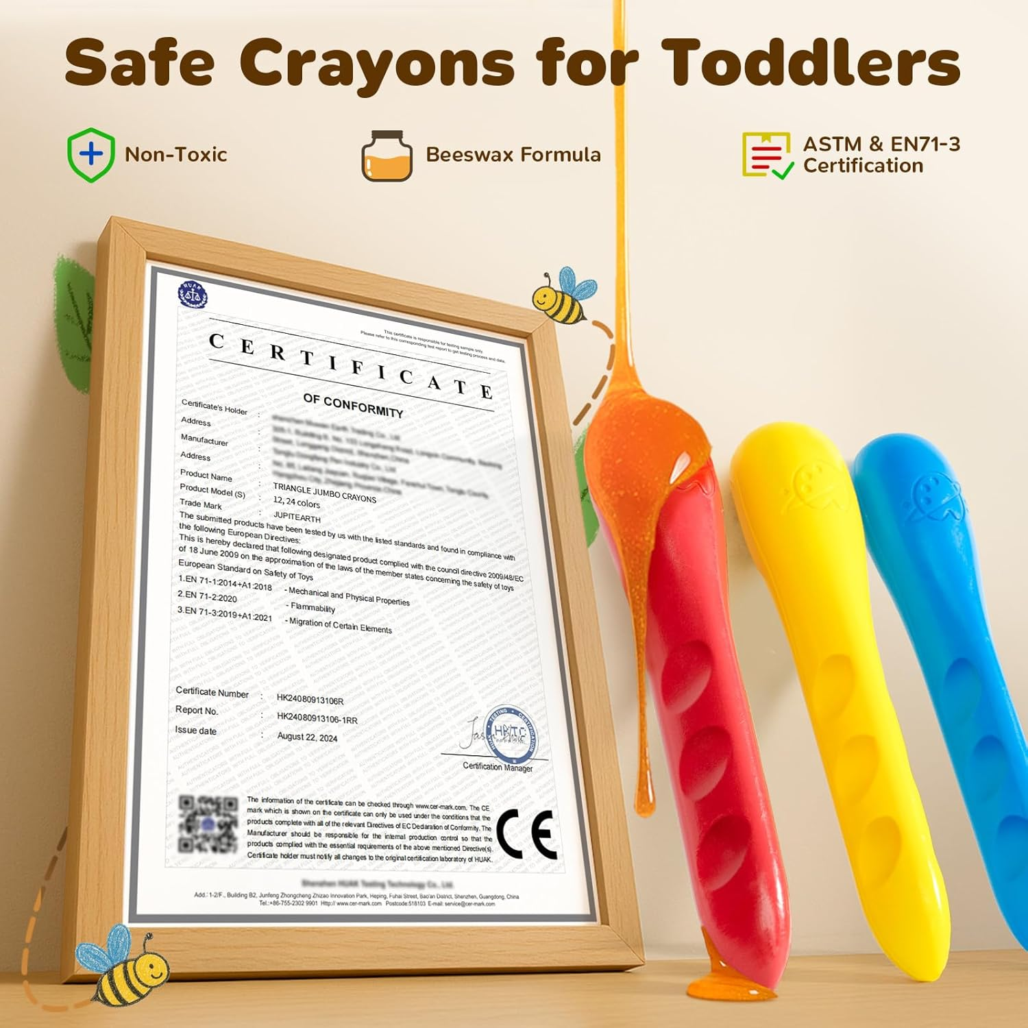 12 Colors Crayons for Kids Ages 4-8 with Coloring Book & Bonus Stickers, Non-Toxic & Washable Triangle Crayons for Toddlers 1-3, for Art Supplies and Ideal Gifts for Kids image number 3