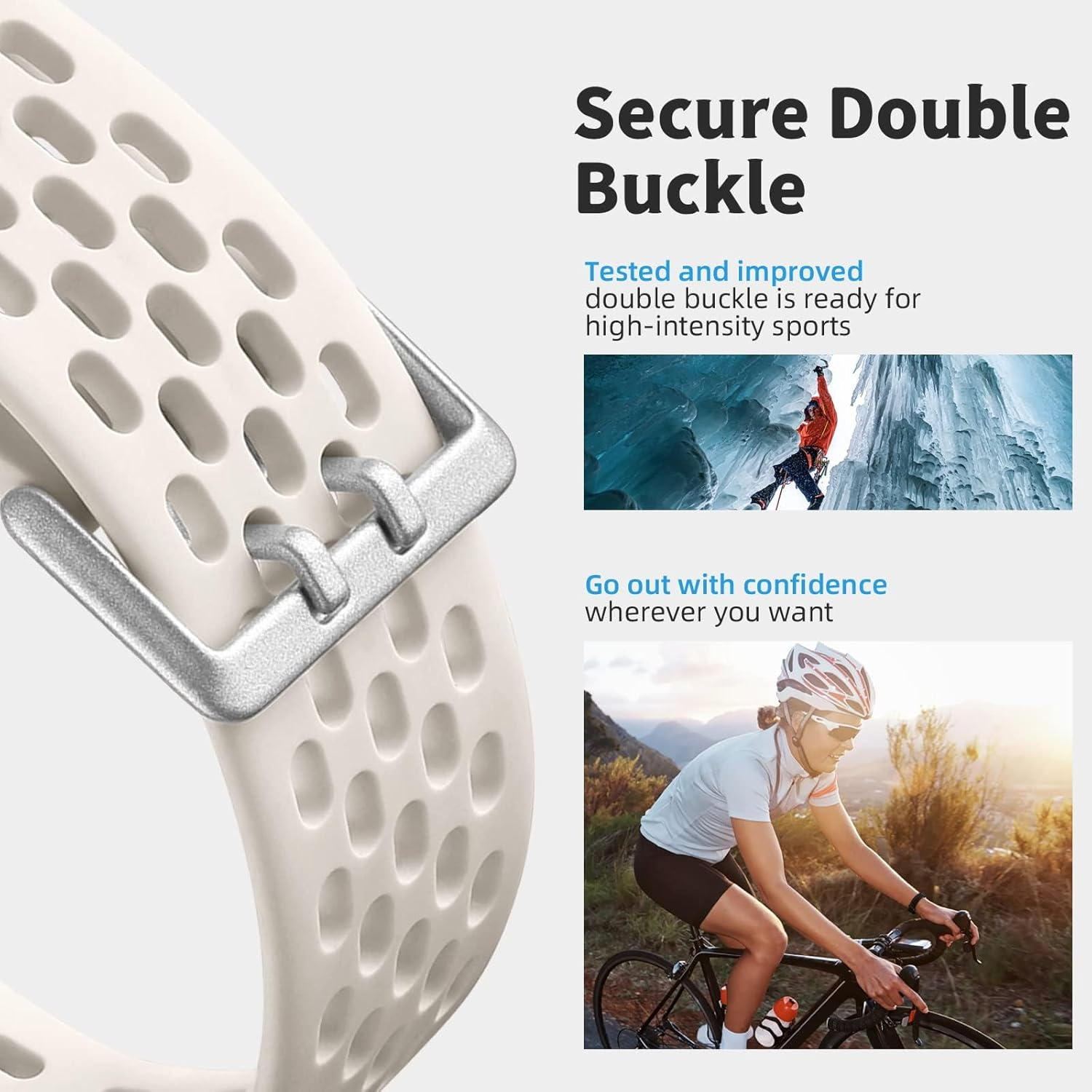 Maledan Compatible with Fitbit Charge 5 Band/Charge 6 Band Women Men, Soft Breathable Comfortable Replacement Sport Strap Adjustable Wristbands for Fitbit Charge 5/ Charge 6 Advanced Fitness Tracker image number 6