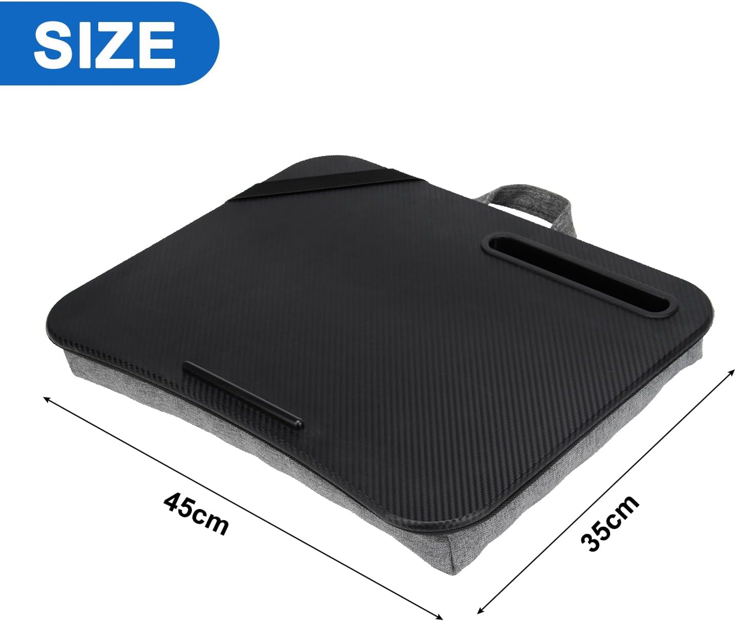 SEDISON Laptop Lap Desk with Phone Holder and Device Ledge, Lightweight Laptop Desk 45Cm * 35Cm Black Bed Tray Laptop image number 4