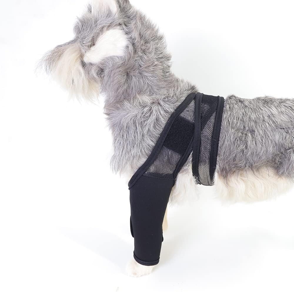 Dog Elbow Brace Protector Pads for Canine Elbow and Shoulder Front Leg Support for Dysplasia, Osteoarthritis, Elbow, Pressure Sores, Shoulder Dislocation (Black, M)