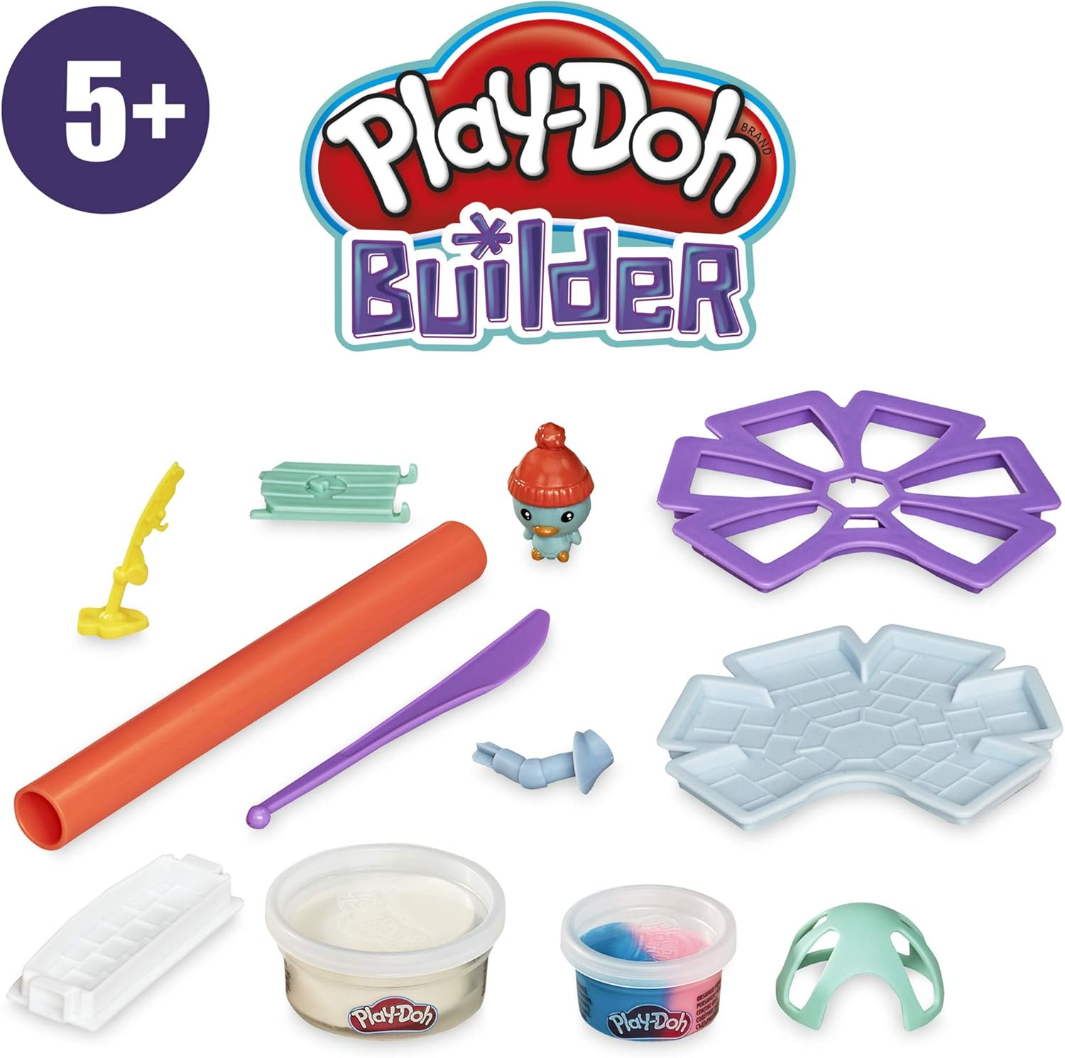 Play-Doh Builder Igloo Mini Animal Building Kit for Kids 5 Years and up with 2 Play-Doh Cans, Non-Toxic - Easy to Build DIY Craft Set image number 5