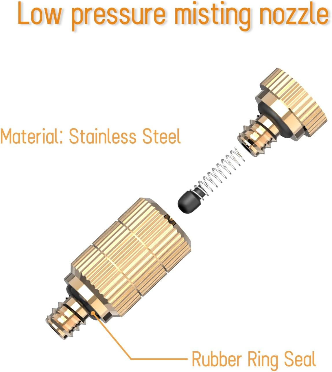 Brass Anti-Drip Fogging Spray Head Outdoor Cooling System, 0.012" Orifice (0.3Mm) 10/24 UNC Thread Misting Nozzle, 20 Pcs image number 3