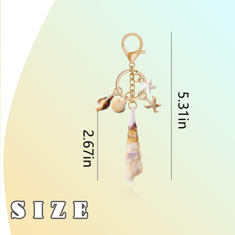 Seashell Purse Charms for Tote Bags Beach Accessories for Backpack Purse Girls Women Beach Themed Gift Keychain Seashell
