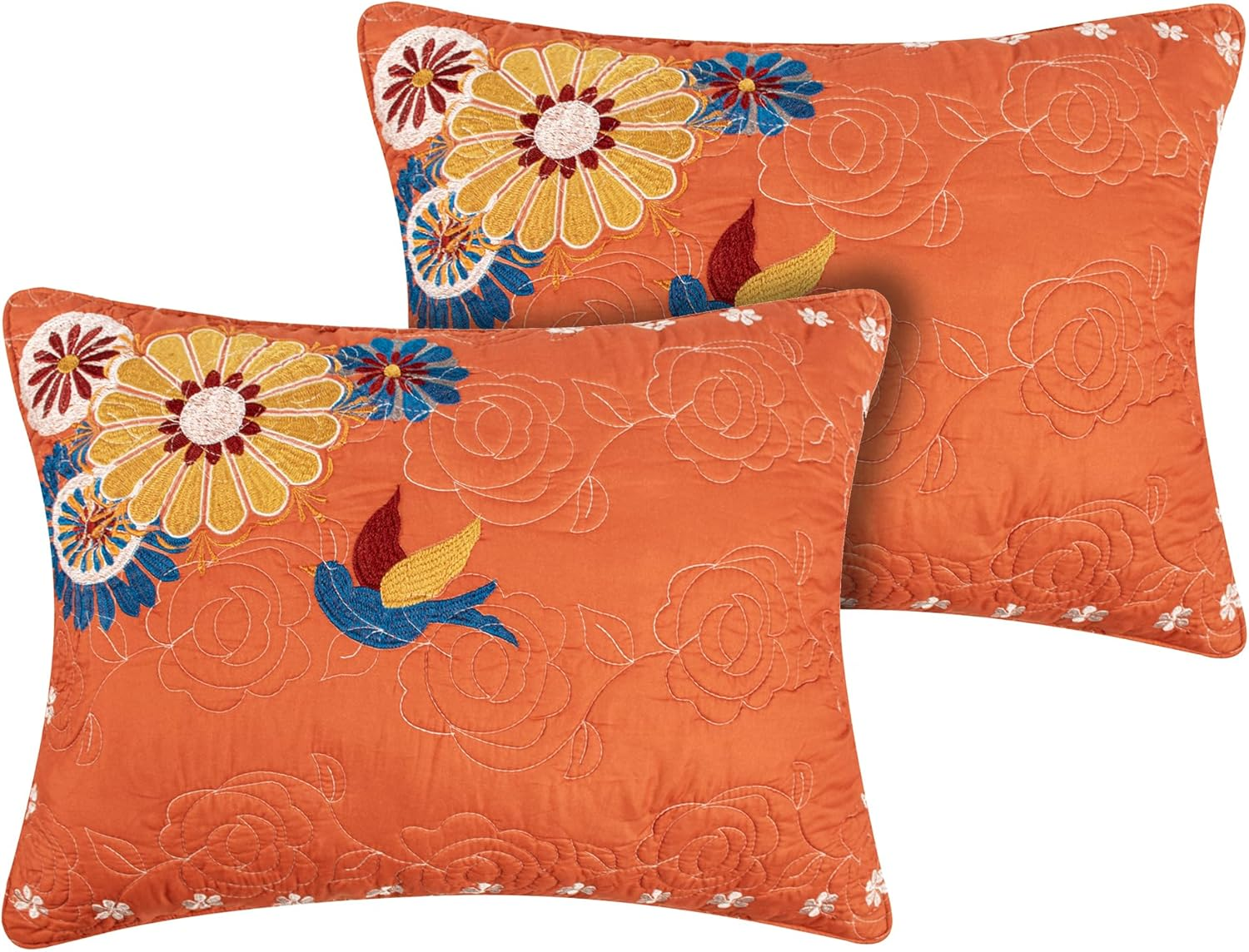 Barefoot Bungalow Topanga Pillow Sham, Standard, Orange image number 2