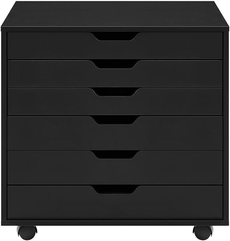Ovela Alice Wide Mobile Office Drawers (Black) - OVALIWODCBB image number 4