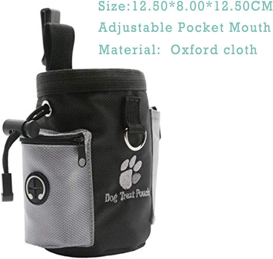 Dog Treat Pouch Bag Training Pouch Reward Pouch Bait Bag Dog Treat Carrier Holder with Clip Waist Belt Magnetic Opening Pet Snack Bags Carries Dog Little Toy Sachet with Poop Waste Bag Dispenser - Black image number 4