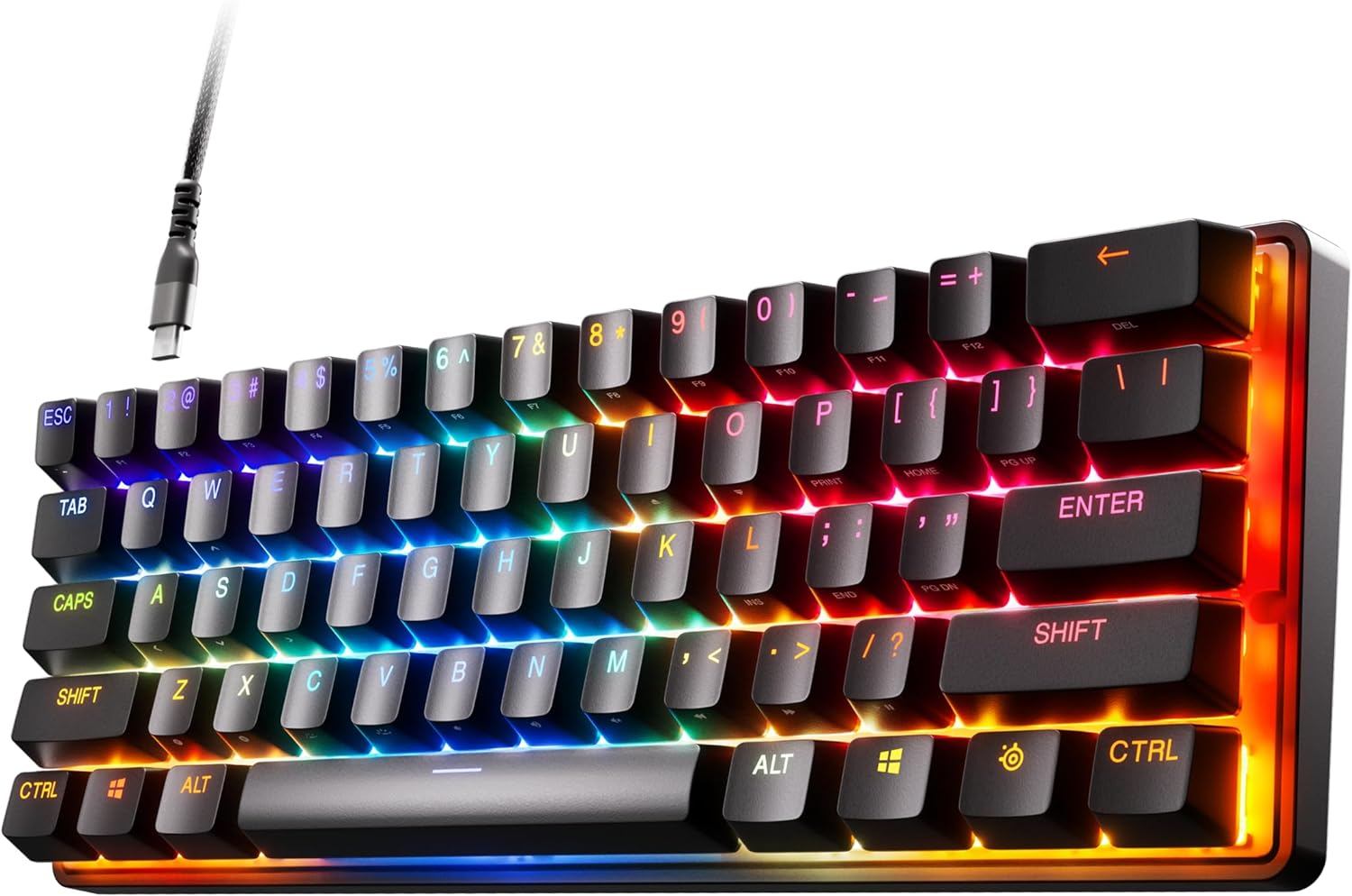 Steelseries Apex Pro 60% (Mini) 0.1-4.0Mm Adjustable Hyper-Magnetic Rapid Trigger Omnipoint 2.0 Switch Mechanical Gaming Keyboard (US Layout) - World&rsquo;S Fastest Gaming Keyboard