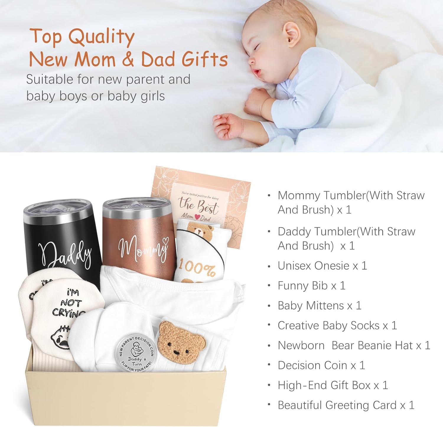 Suhctuptx New Mom Gifts for Women, Top Pregnancy Gifts for New Parents Gender Reveal Gifts with Mom and Dad Tumbler Set for First Time Moms, Expecting Parents to Be, Gender Reveal, Baby Shower&hellip; image number 5