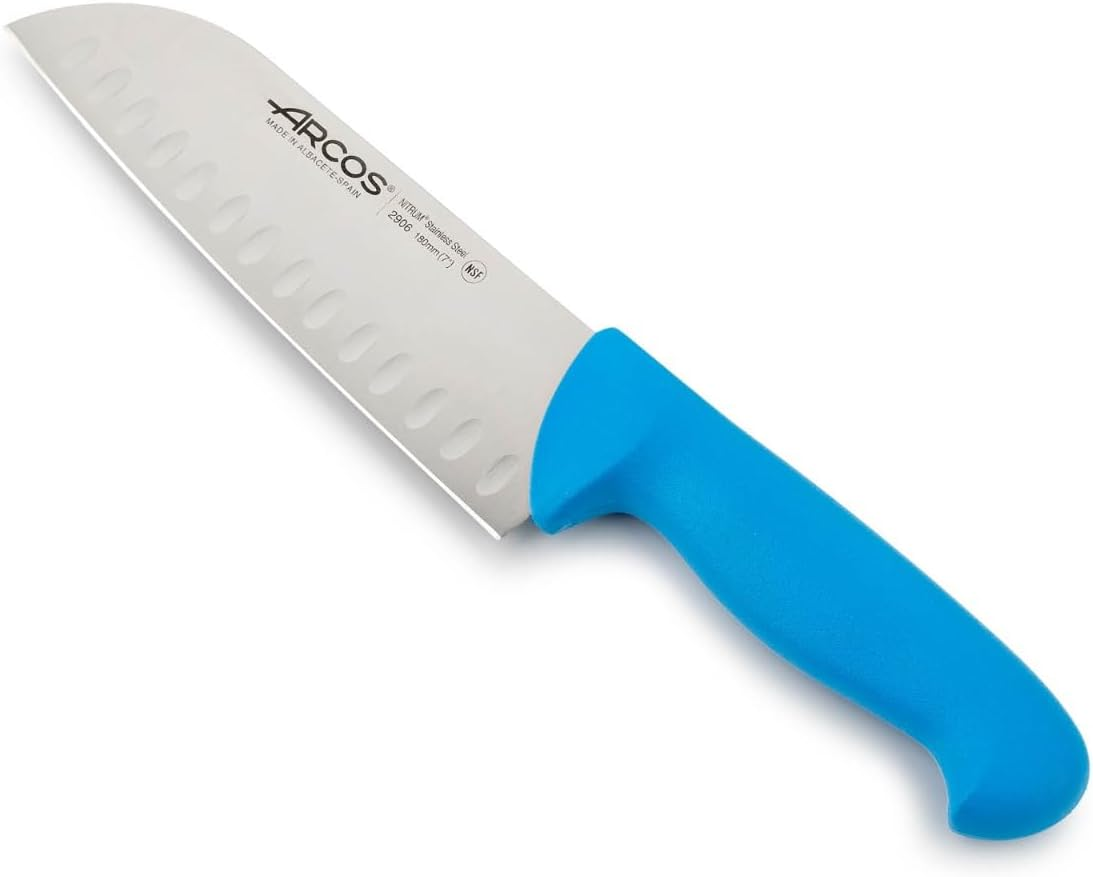 Arcos Series 2900 - Santoku Knife Asian Knife - Blade Nitrum Stainless Steel 7" - Handle Polypropylene Yellow Color