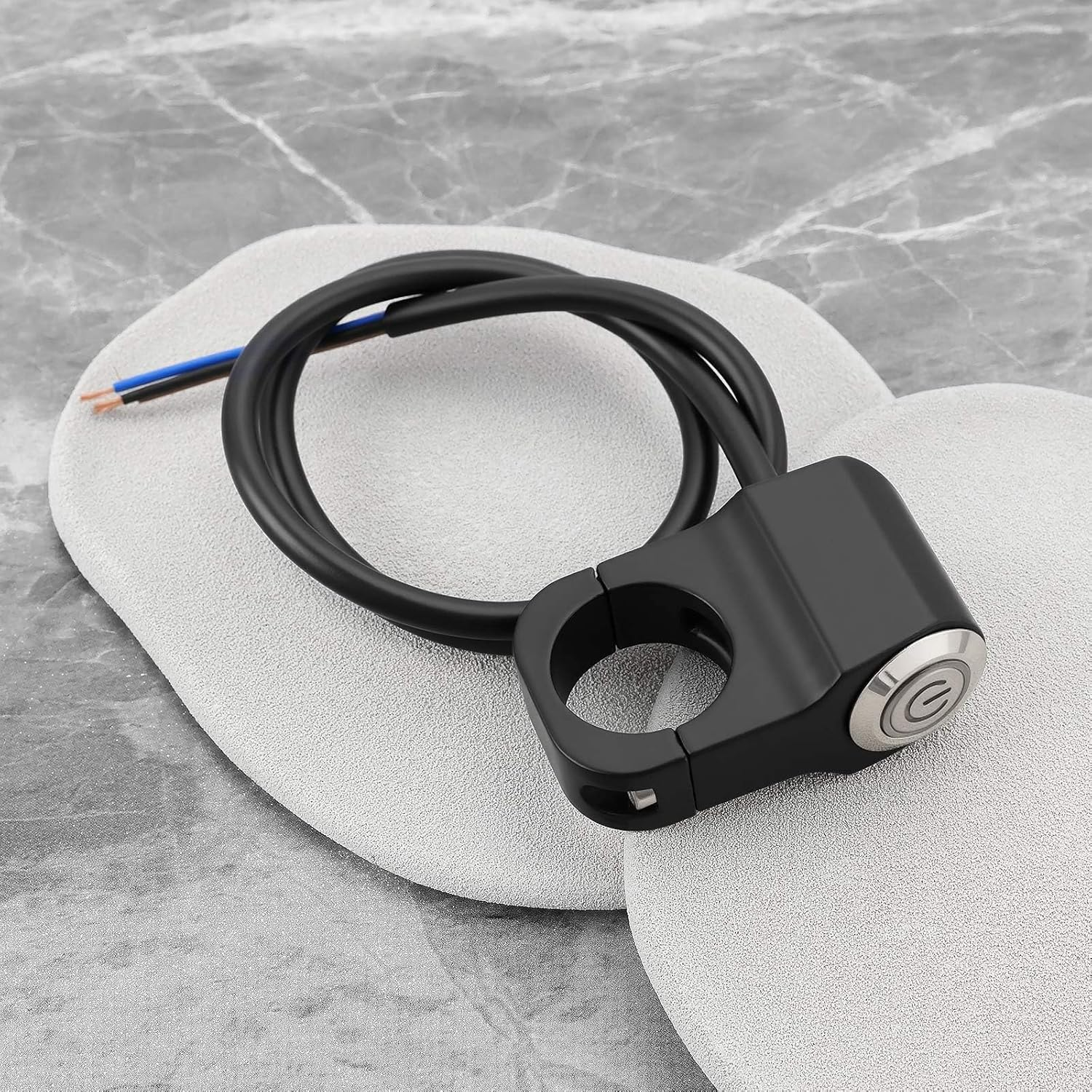 SING F LTD Motorcycle Self-Reset Handlebar Switches 12V 10A CNC Indicator Switch for Motorbike Scooter (Blue Light)