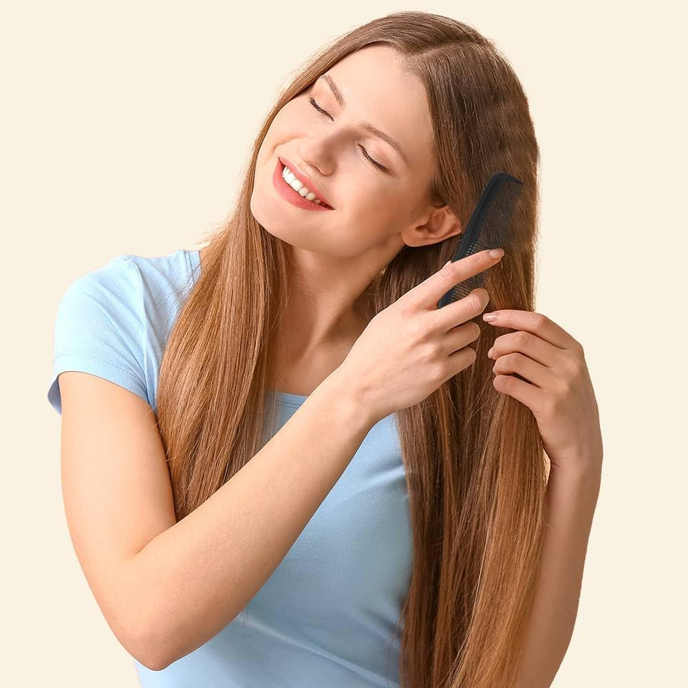 Funalix Pack of 12 Hair Combs, Pocket Combs with Fine Teeth, Small Styling Combs with Anti-Static Anti-Tangle, Hair Cutting Combs, Daily Hair Care Tool for Women/Men (Black) image number 2