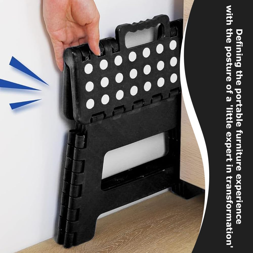 Foldable Plastic Step Stool, Compact Folding Chair, Durable Footrest Stool, Lightweight Collapsible Design Saves Space When Folded for Indoor/Outdoor Use image number 4