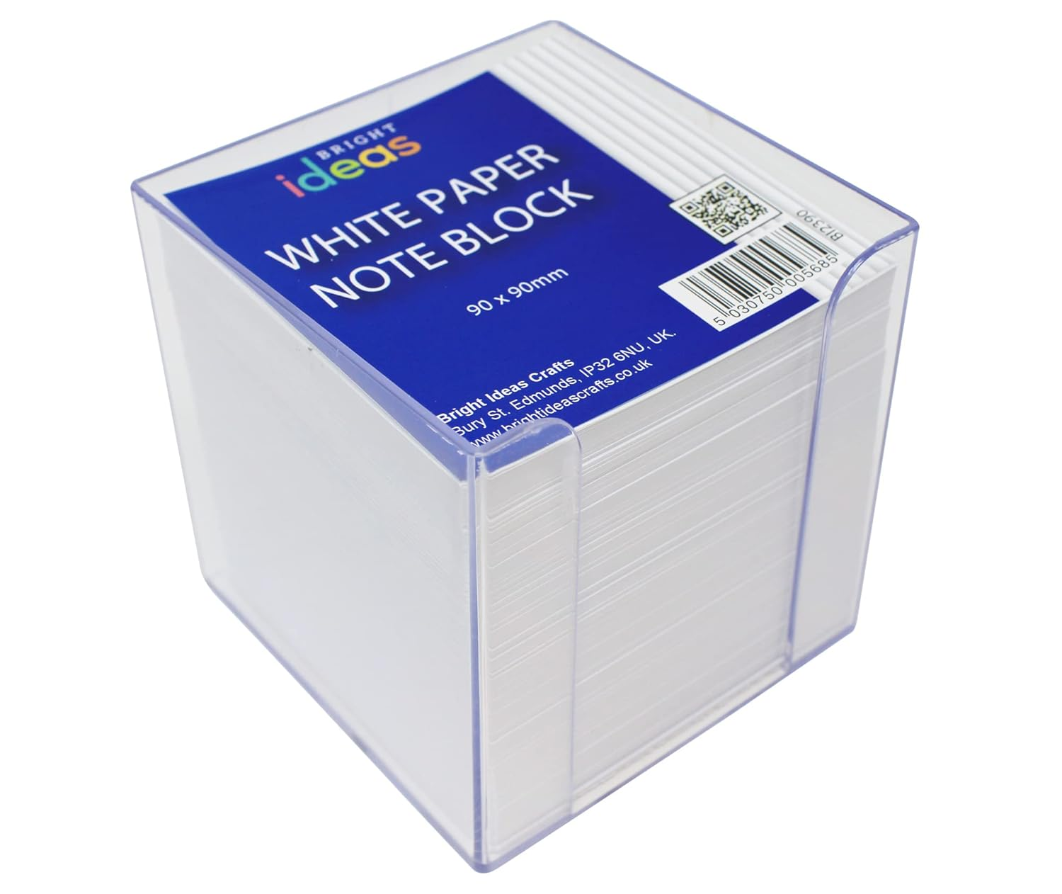 Bright Ideas Note Block Clear Box Sheet Size: 9Cm X 9Cm, Pack of 700 Sheets. 80Gsm White. Ideal Memo Block and Note Block Refill. Small Writing Paper for Message Pad for School or Home Office. BI2390. image number 3