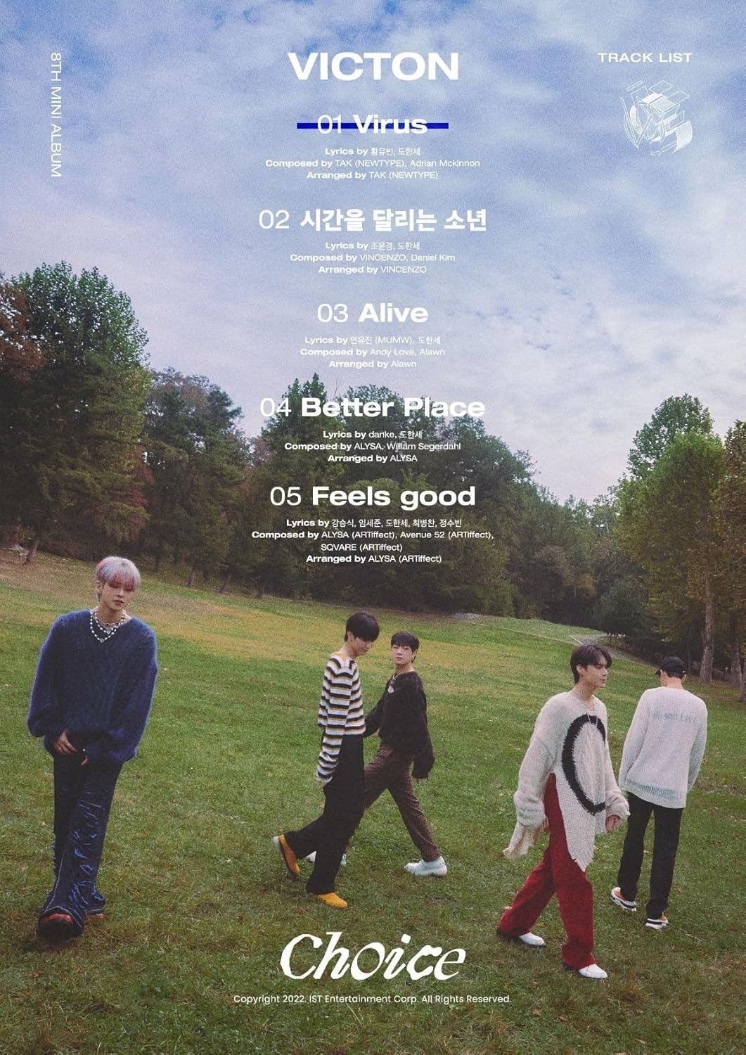 VICTON Choice 8Th Mini Album Time Version Cd+84P Photobook+2P Photocard+1Ea Trilogy Card+1Ea Paper Stand+1P Neon Photo(Time Version) or 1Ea Key Ring(Free Version)+Tracking Sealed image number 1