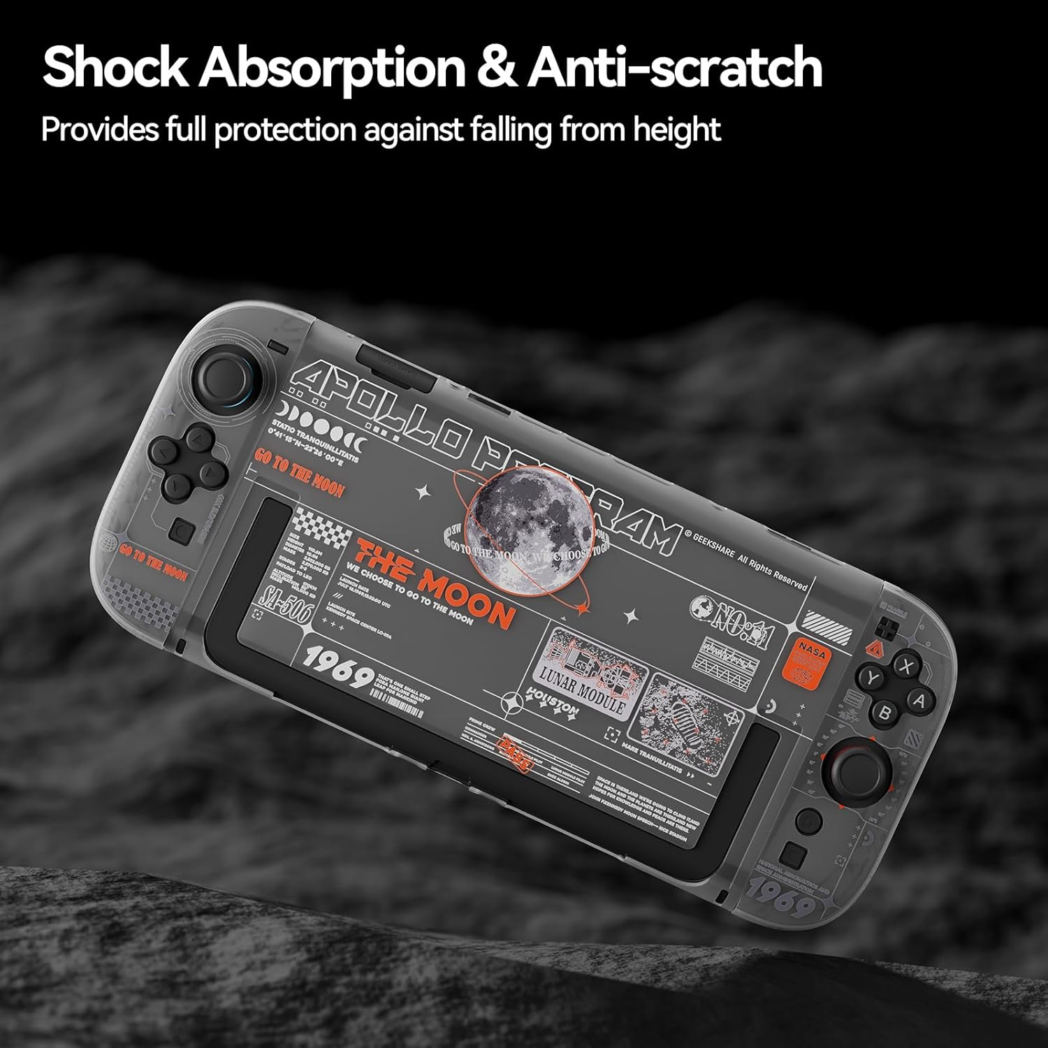 Geekshare Hard Case Compatible with Switch 2 (2025), Anti-Scratch Dockable Protective Cover for Switch 2 with Detachable Joy Con, the Moon(Frosted White) image number 2