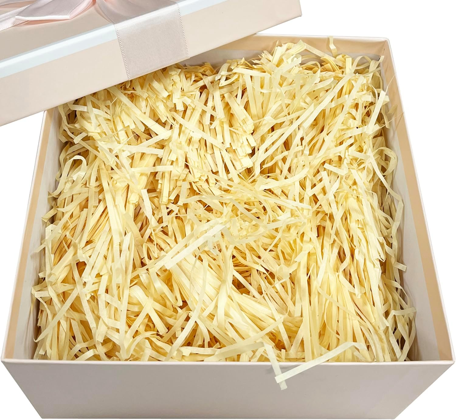 100G Shredded Tissue Paper, Raffia Paper Shreds for Gift Boxes Hamper Filling and Packging, Party Supplies Accessories (Champagne) - Light Blue image number 2