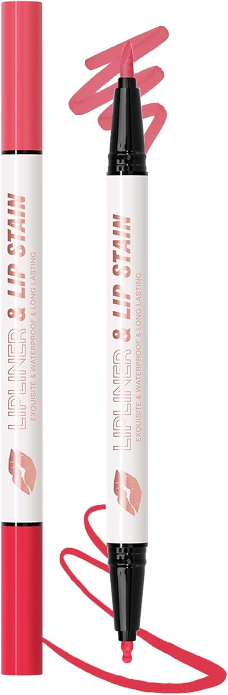 Lip Liner Waterproof, 2 Colours Dual-Ended Matte Lipstick, Long-Lasting Non-Transfer, Highly Pigmented Liquid Lip Liner Pencil, Smooth Natural Tattoo Lip Makeup Pencil Gifts for Women 03 image number 6