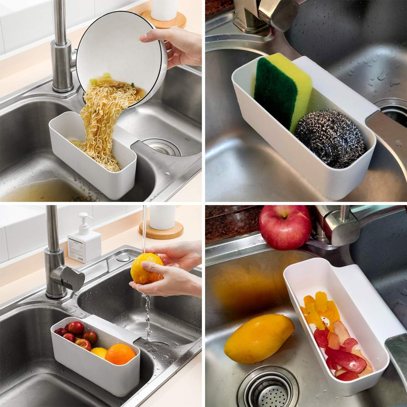 Sink Drain Strainer Basket Kitchen Sink Strainer Sink Food Catcher Kitchen Food Residue Waste Leftovers Strainer over Sink Triangle Swan Cactus Suction Cup Corner Sink Strainer
