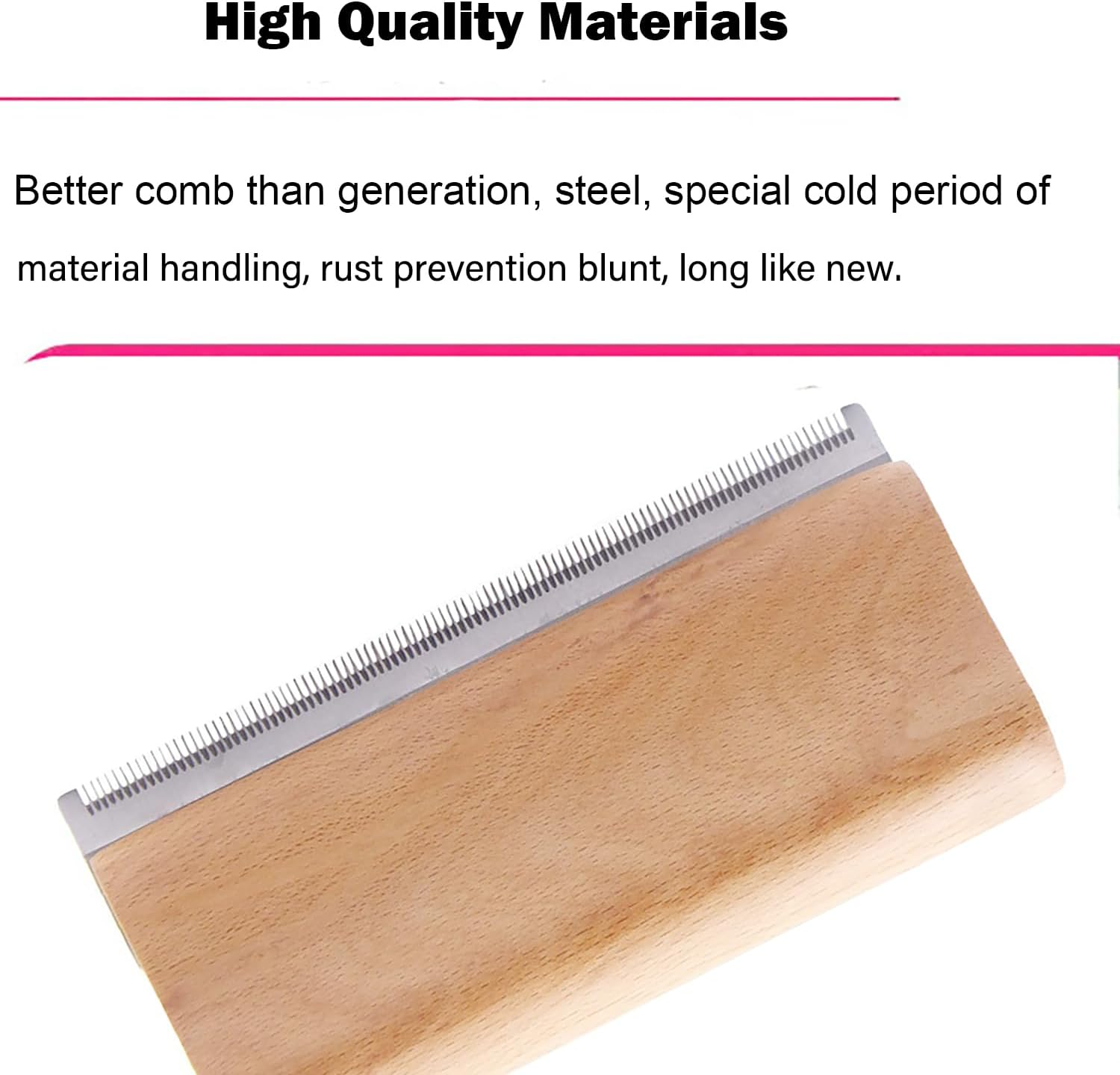 Deshedding Brush, Grooming Tool for Dogs, Cats & Horses, Ergonomic Design Wood Groom Brush, Dog Brush for Short & Long Haired, Horse Deshedding Tool - 5 Inches image number 1