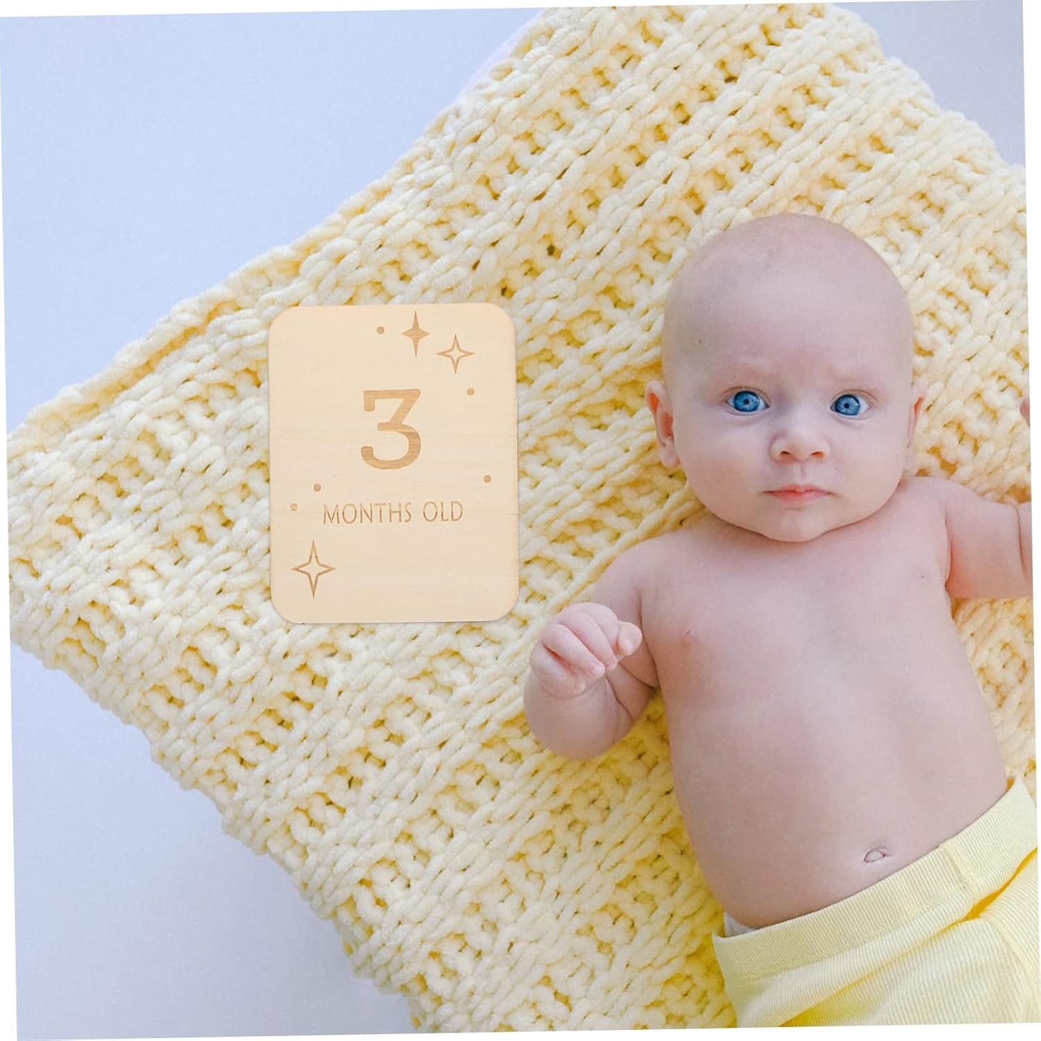 Kisangel 12Pcs Milestone Marker Newborn Growth Cards for Monthly Announcements Cute Photo Props Memorable Milestone Slices for First Year Documenting image number 1