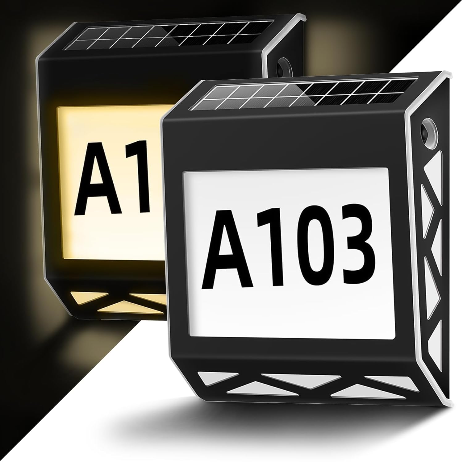 Powerful Solar Address Sign, Illuminated Solar House Number, 3 Colors LED Waterproof Wall Mounted House Numbers with Parts for outside Garden Yard Light up Wall Lamp image number 3