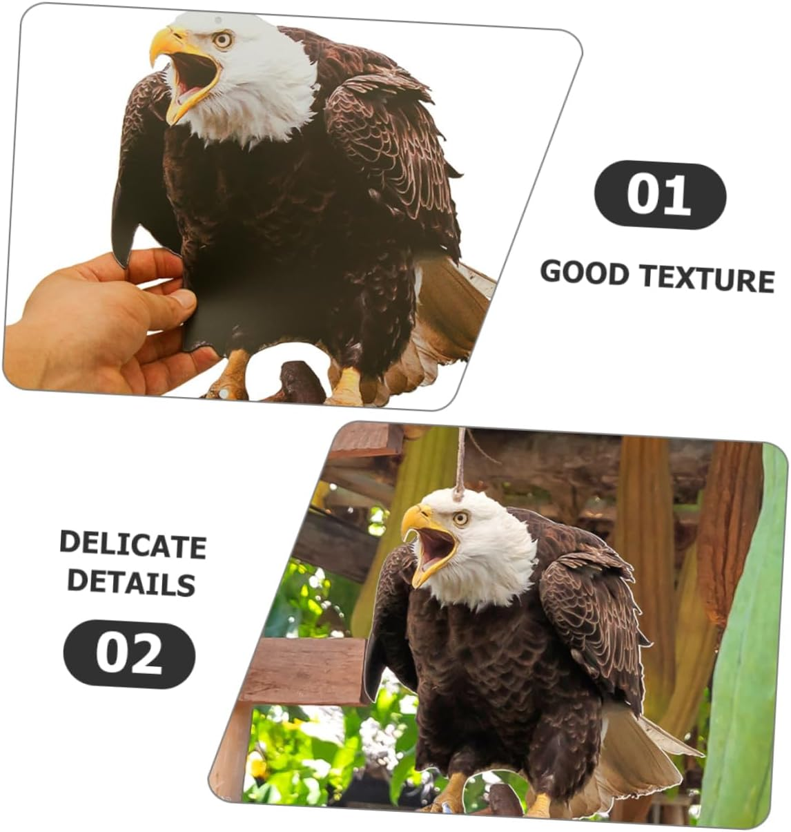 Outdoor Hanging Owl Ornament with Bell, Decorative Garden Owl Decoy for Tree, Bird Deterrent Wind Chime for Yard and Orchard Use image number 5