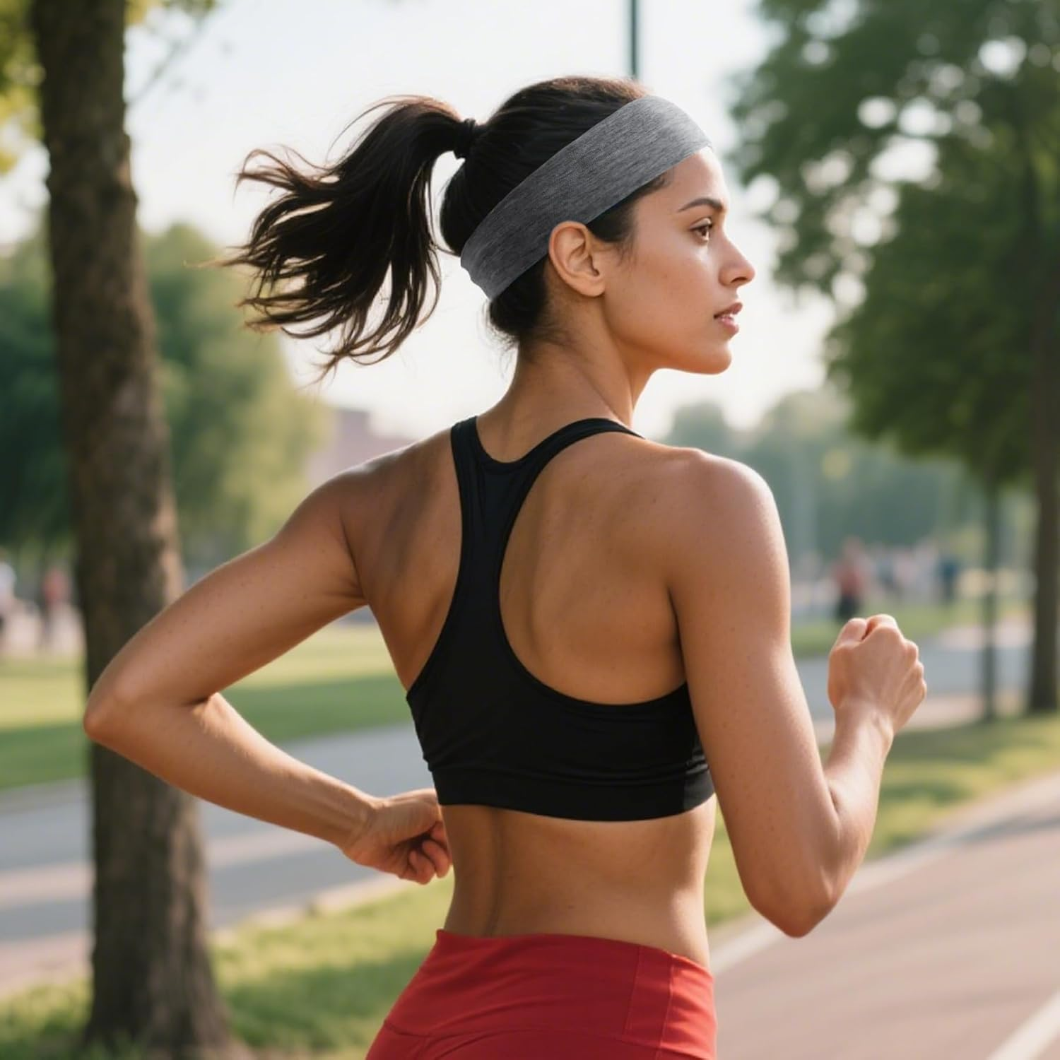 Bohemian Headbands for Men and Women - Knotted Wide Elastic Sweat-Absorbent Non-Slip Yoga and Running Headbands, Soft Fitness Bohemian Hair Accessories, Unisex Headbands image number 3