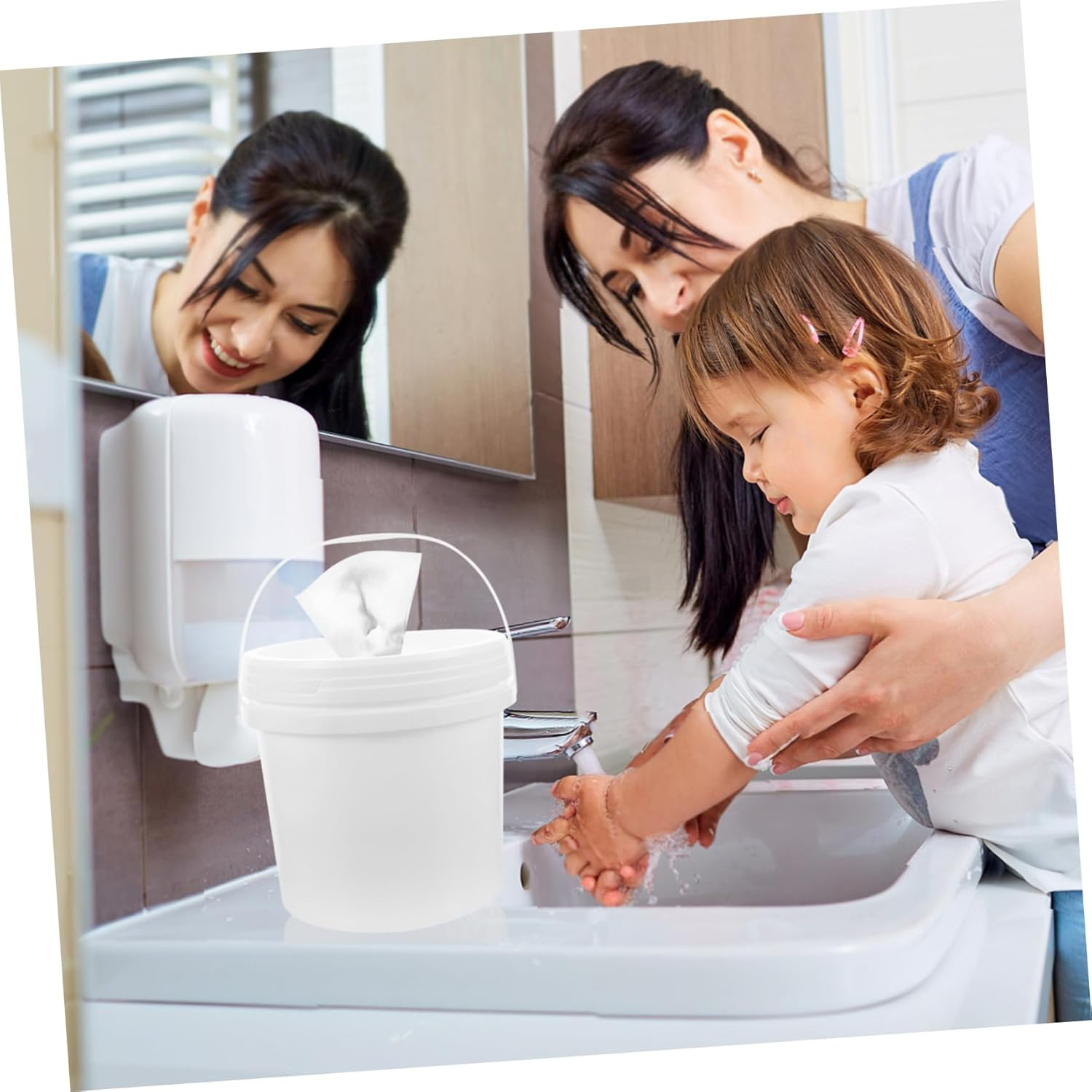 Tissue Box Holder Wipes Dispenser for Bathroom Refillable Wipes Container image number 1