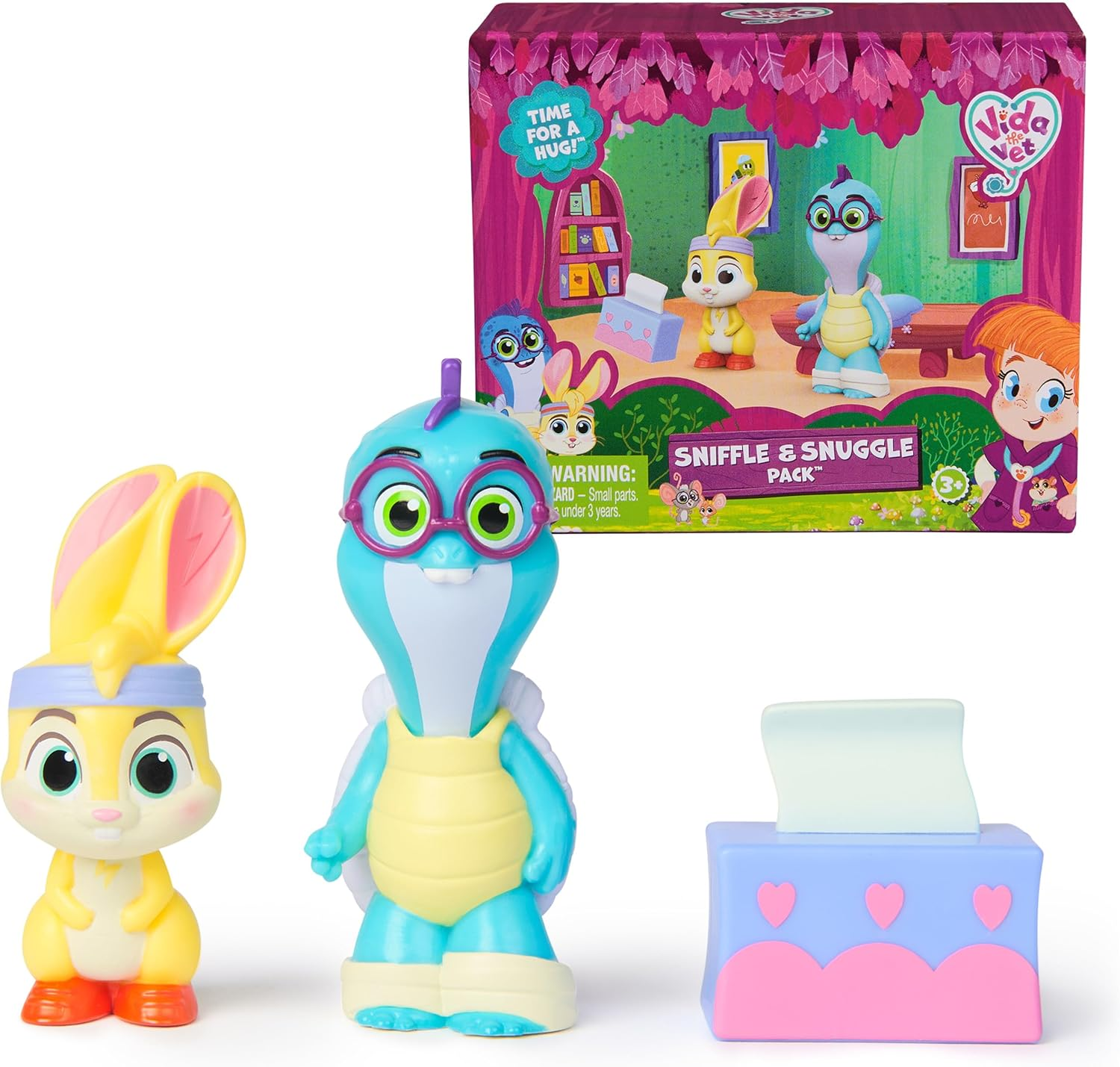 Vida the Vet, Sniffle & Snuggle Pack with Zig Zag & Tidbit Action Figures & Tissue Box Accessory, Kids Toys for Girls & Boys Ages 3 and Up image number 5