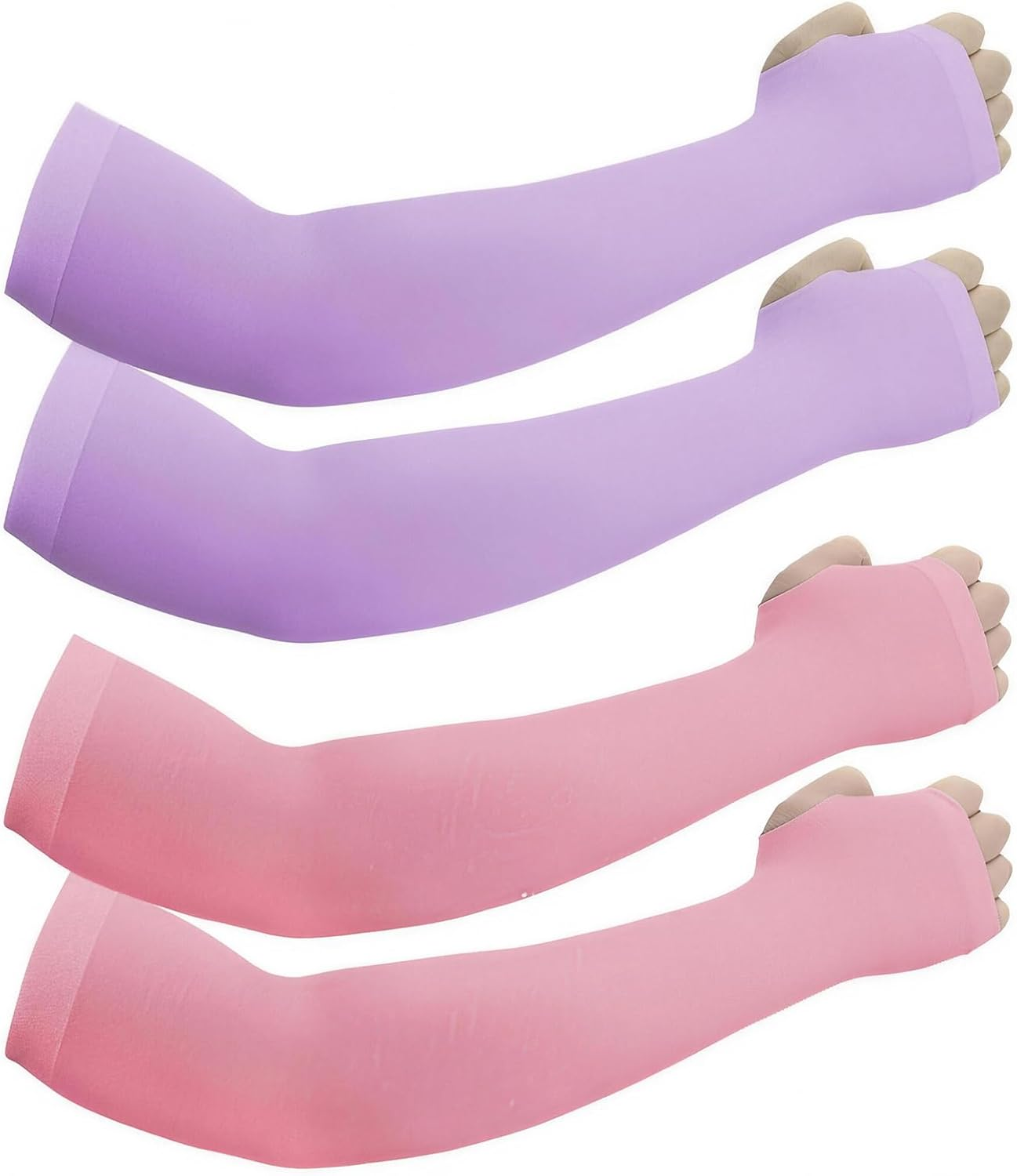 Sun Protection Arm Sleeves with Thumb Holes for Men Women,Cooling Compression UV Arm Cover,Outdoor Sports Sleeve Arm - Black Two image number 6