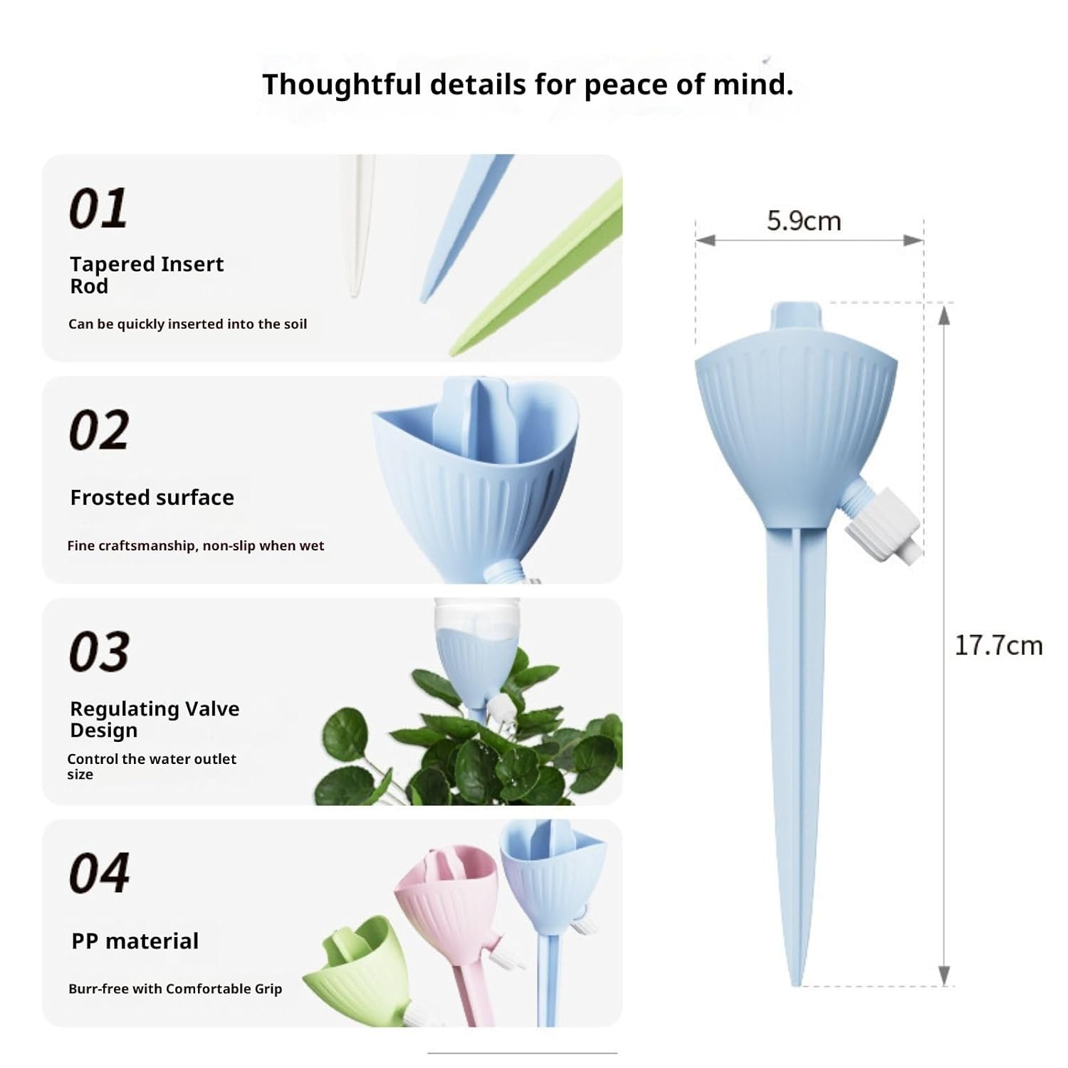 Watering Spikes - Potted Plant Automatic Dripper System (4 Milk Green) image number 5