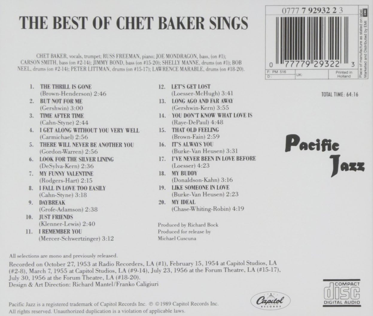 Let'S Get Lost - the Best of Chet Baker Sings (Rvg 24Bit Remaster) image number 1
