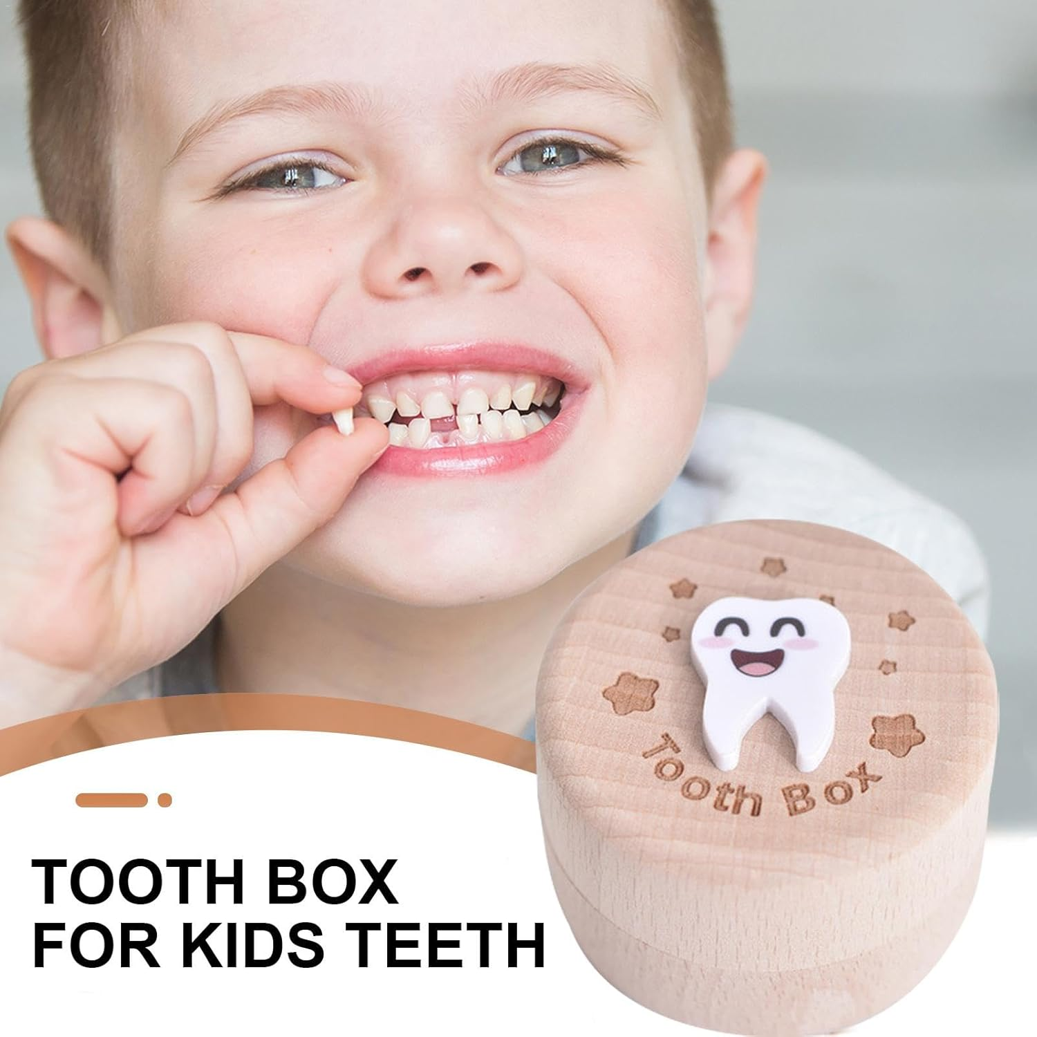 Wooden Kids Tooth Box, Baby Tooth Storage Container, First Tooth Keeper Box, Tooth Fairy Keepsake Chest, Wooden Tooth Holder for Children, Rustic Tooth Keep Chest, Compact Tooth Fairy Container image number 3