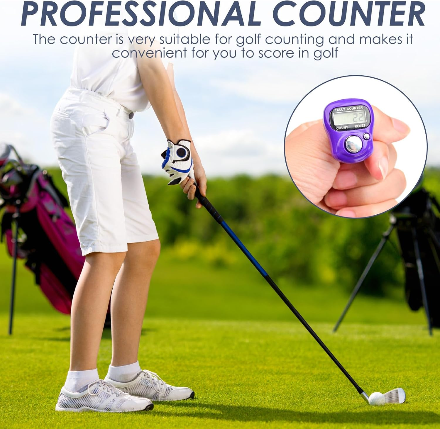 10 Pcs Electronic Finger Tally Counter Mini LCD Digital Display Handheld Pitch Clicker, Resettable Finger Hand Tally Tasbeeh Counter for Golf Coaching Knitting, Lap, Fishing Row Baseball Easy to Carry image number 1