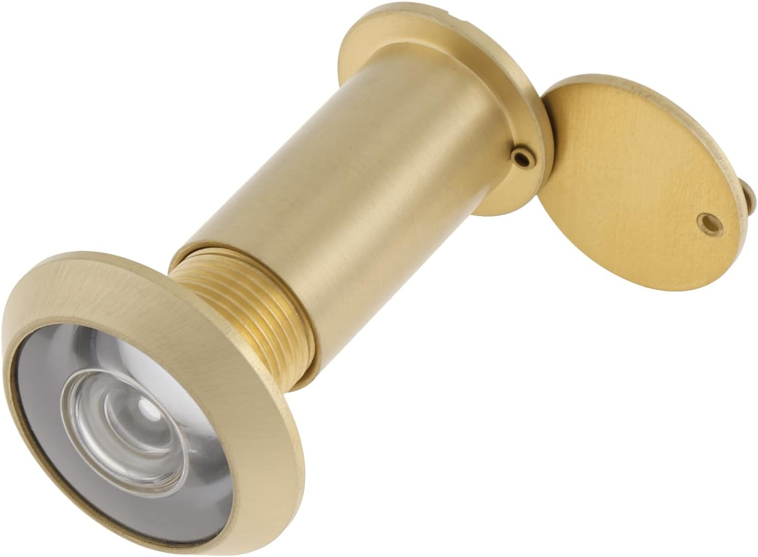 HOJLKLD Door Viewer Peephole, Solid Brass 200 Degree Viewer, 5/8 Inch Pipe Diameter Peephole with Privacy Cover for 1-3/8" to 2-1/6" Doors (Gold)