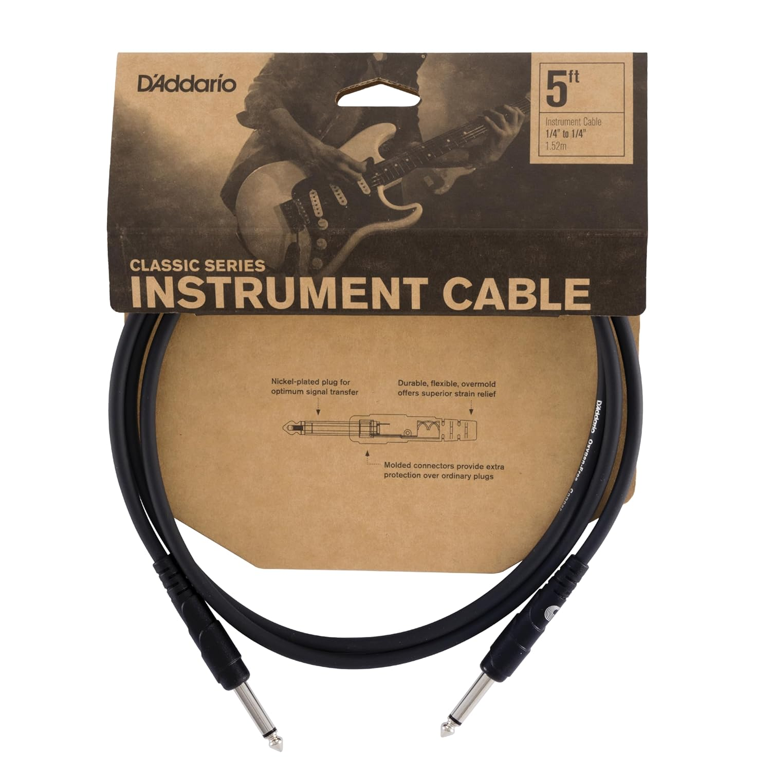 Planet Waves Classic Series Instrument Cable, Right Angle Plug, 10 Feet image number 5