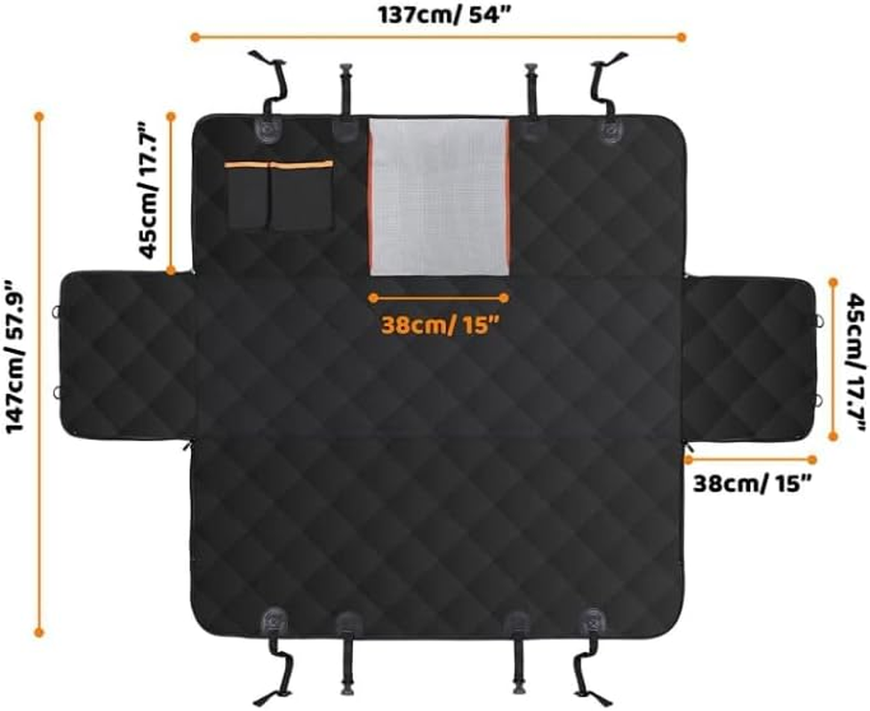 Convertible Back Seat Extender for Dogs, 400Lbs Hard Bottom Dog Car Seat Cover for Back Seat, Waterproof Dog Hammock Bed Backseat Cover for Dogs in Car SUV Truck Nonslip Pet Seat Cover Black image number 5