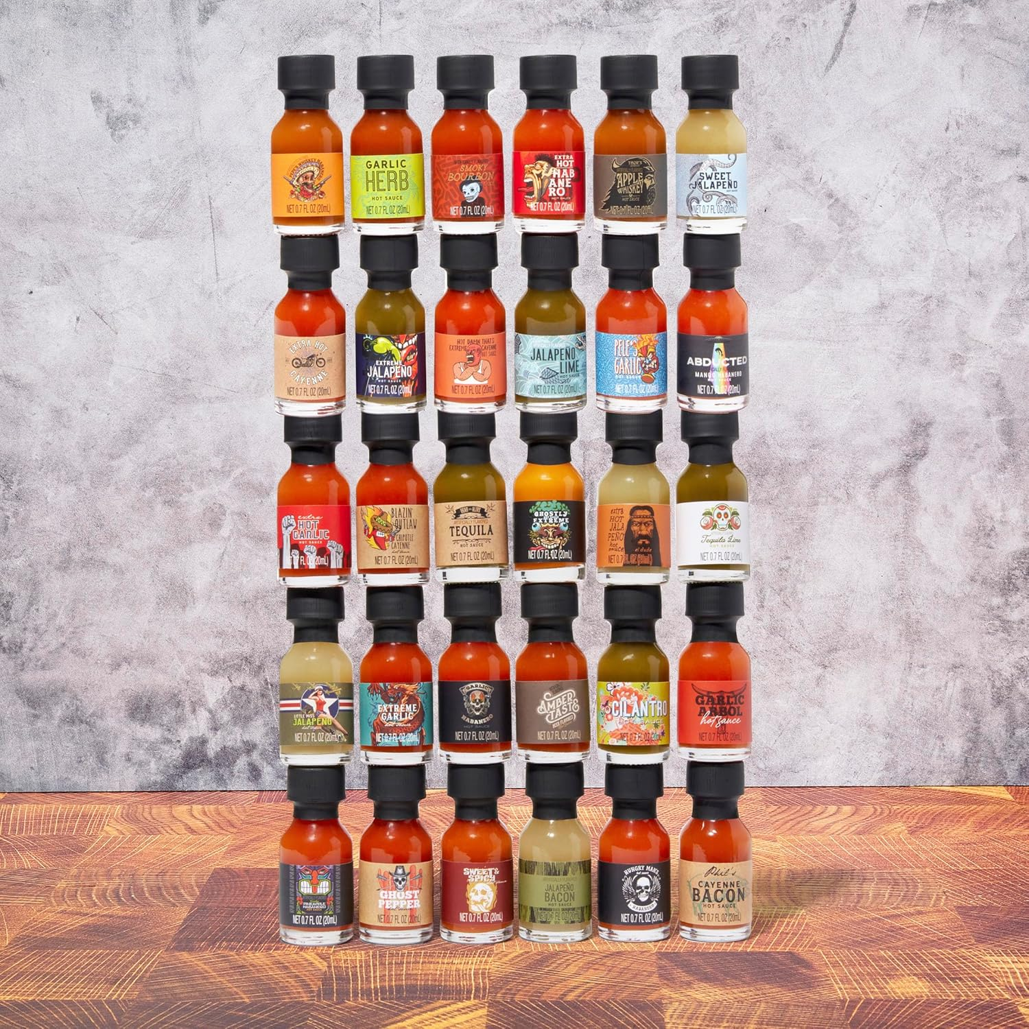 Thoughtfully Gourmet, Master Hot Sauce Collection Sampler Set, Flavors Include Garlic Herb, Apple Whiskey and More, Hot Sauce Gift Set of 30 image number 5